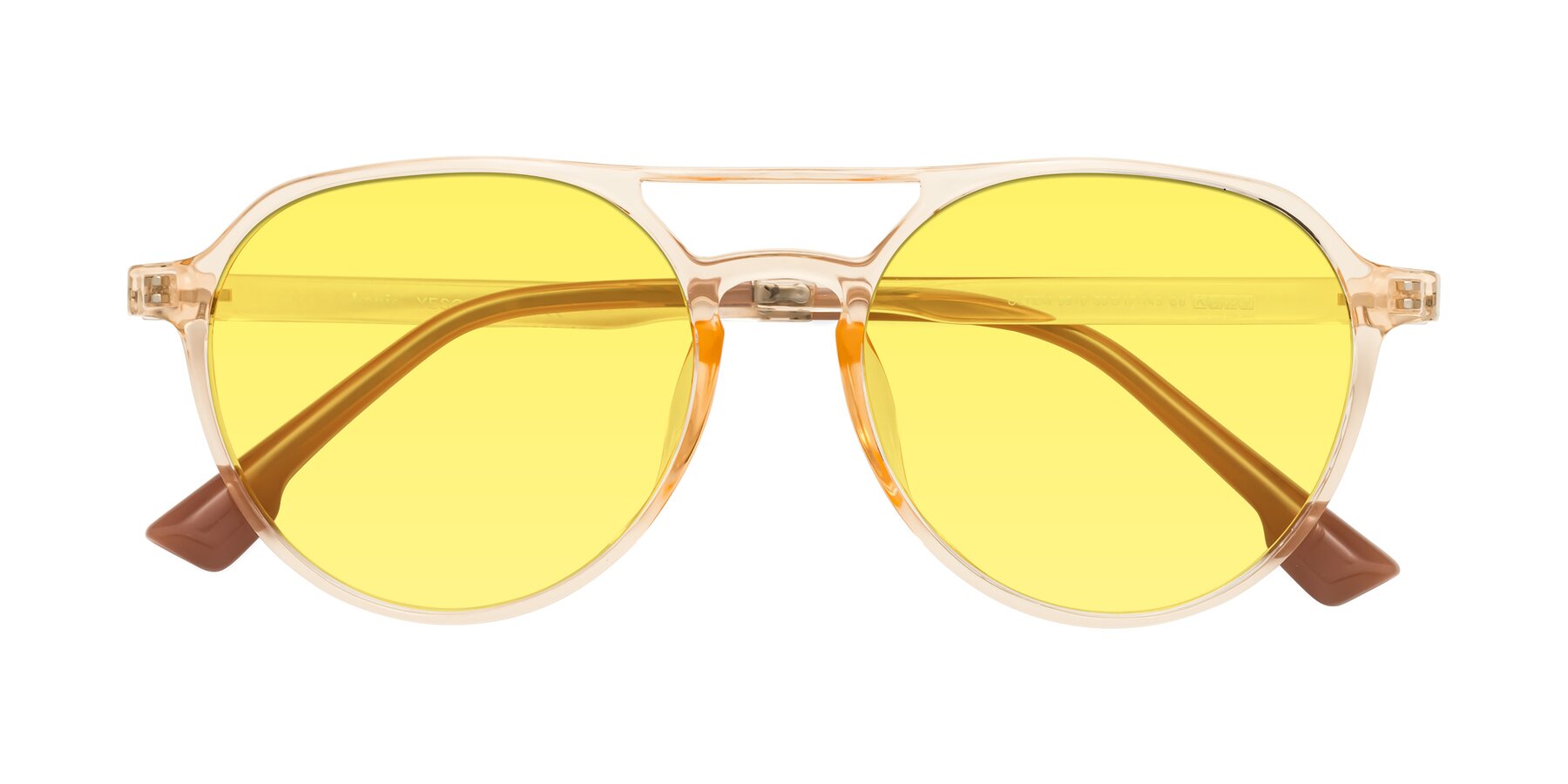 Folded Front of Louis in Honey with Medium Yellow Tinted Lenses