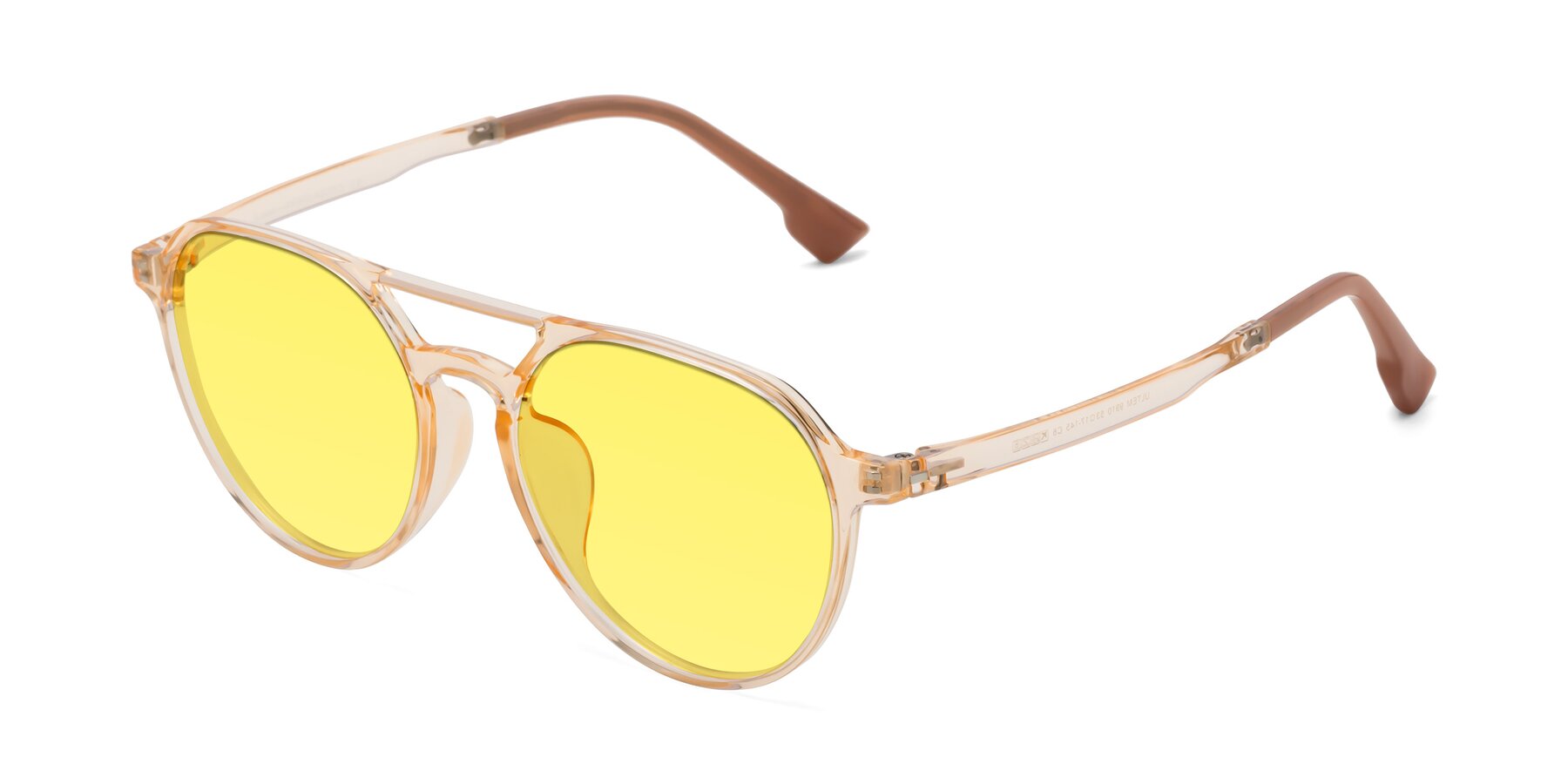 Angle of Louis in Honey with Medium Yellow Tinted Lenses