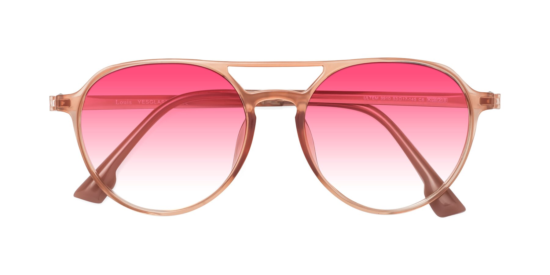 Folded Front of Louis in Coral with Pink Gradient Lenses