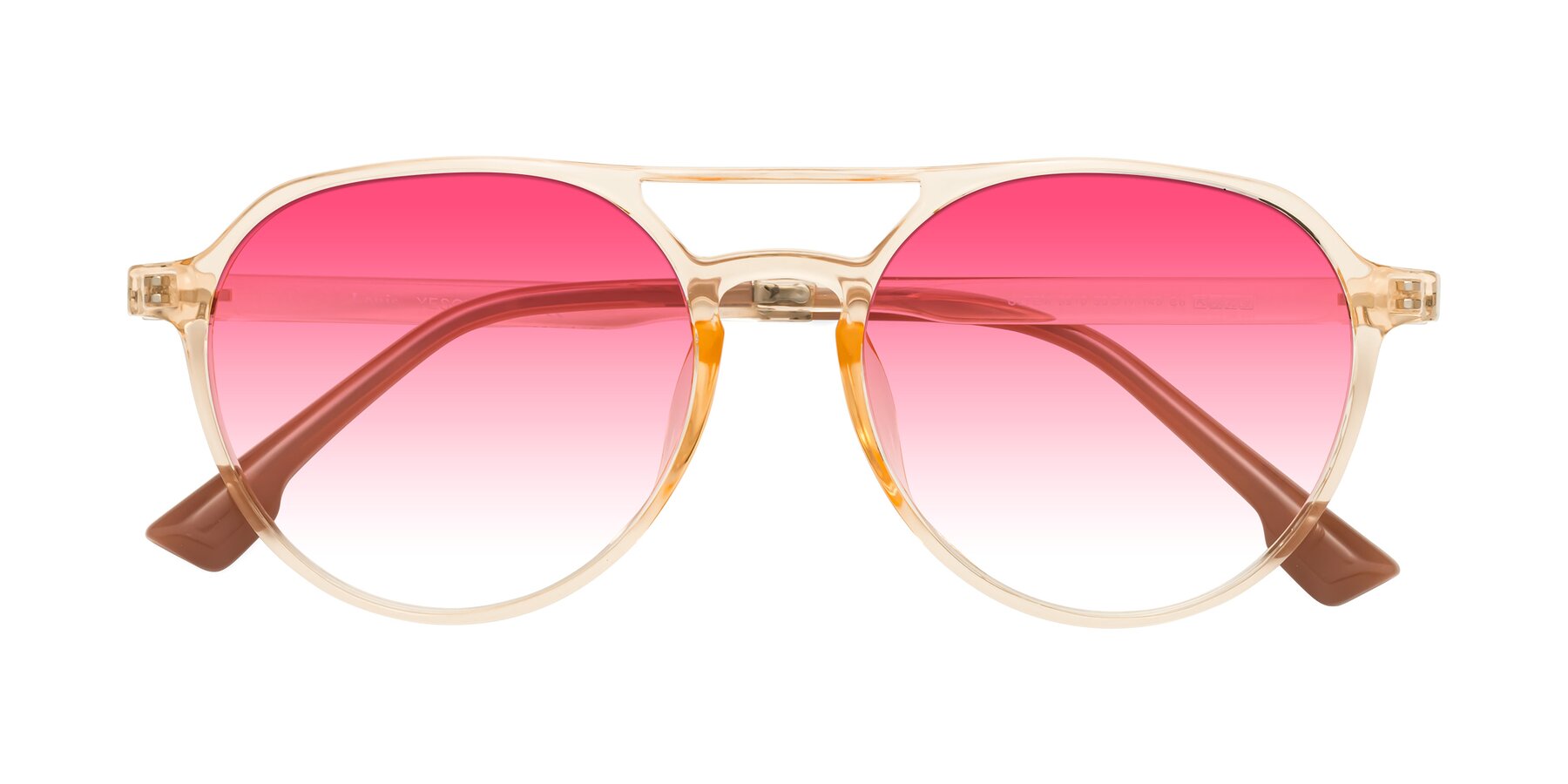 Folded Front of Louis in Honey with Pink Gradient Lenses