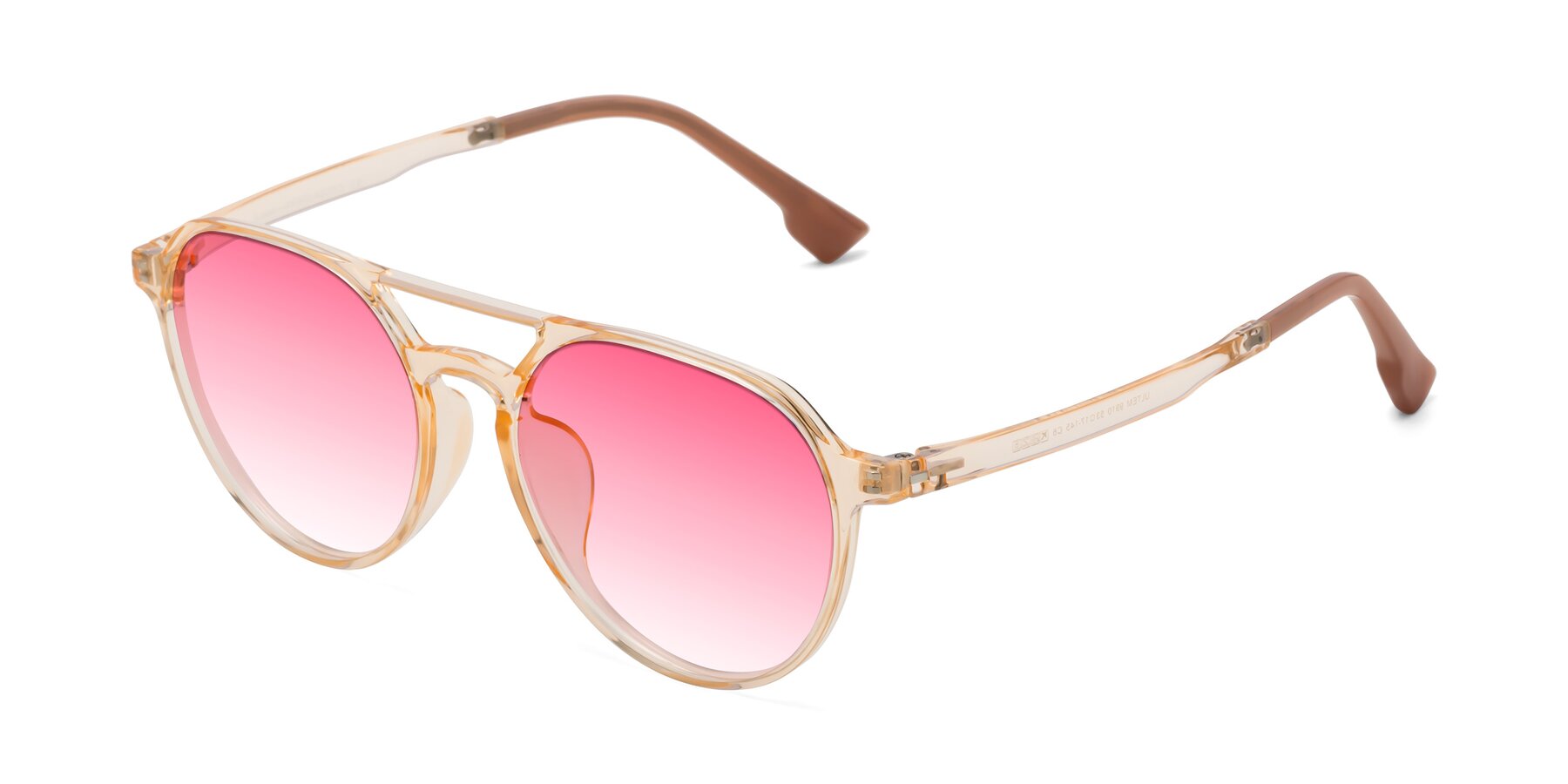 Angle of Louis in Honey with Pink Gradient Lenses