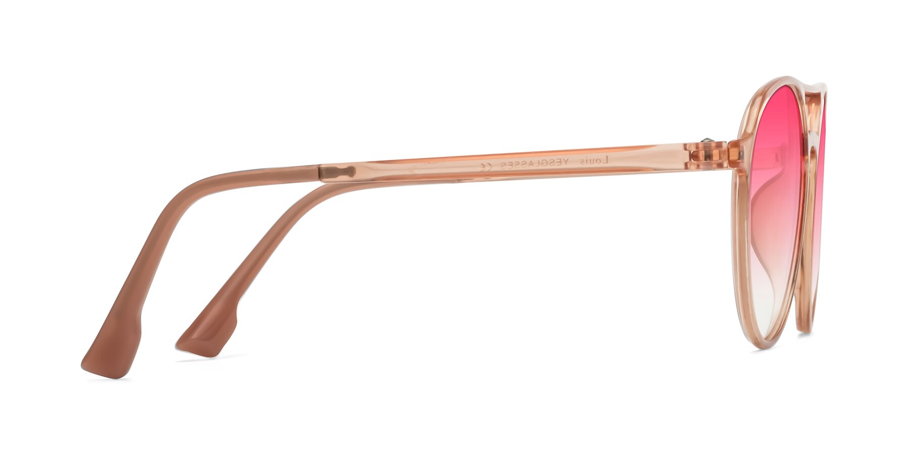 Side of Louis in Coral with Pink Gradient Lenses