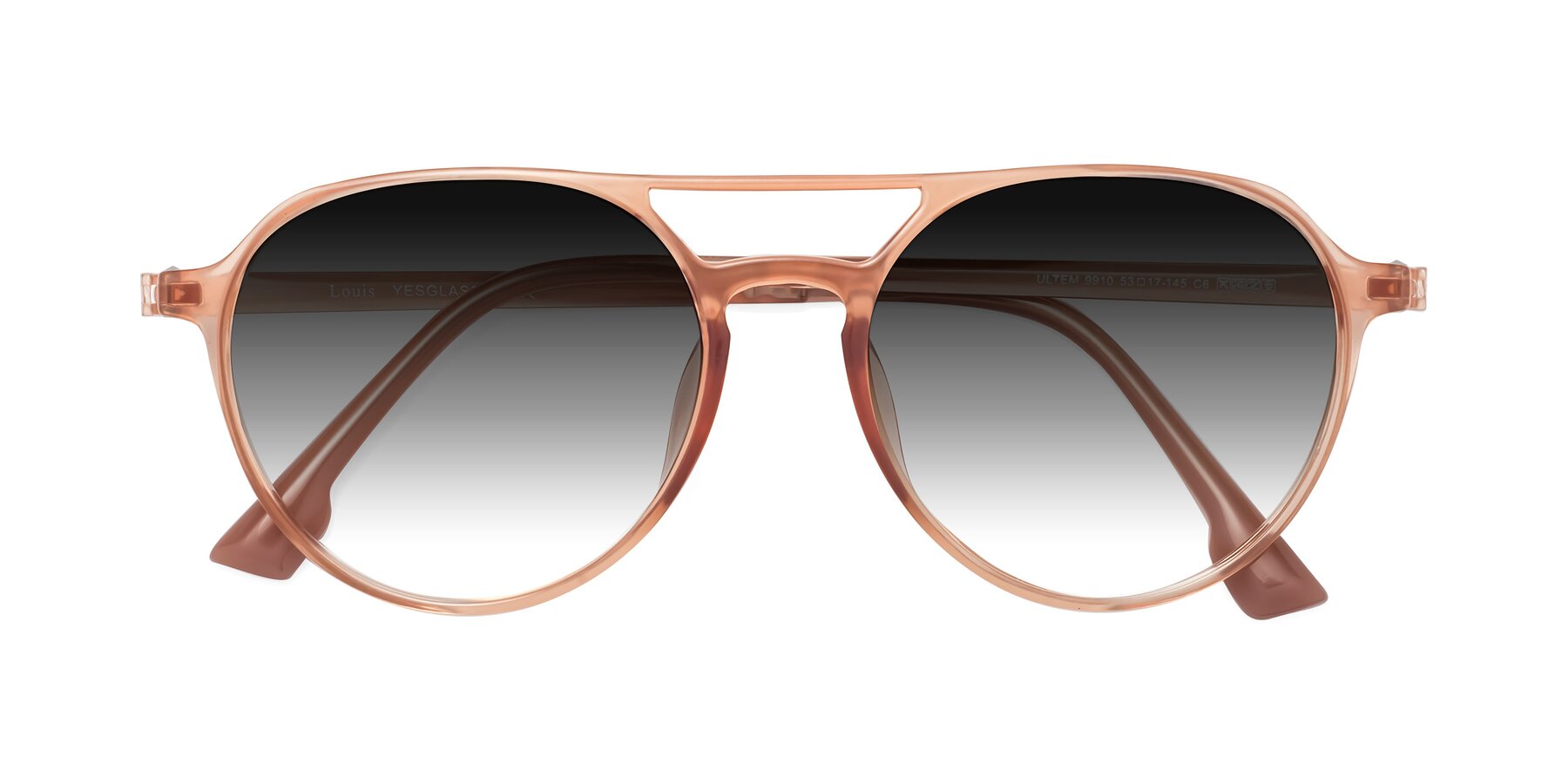 Folded Front of Louis in Coral with Gray Gradient Lenses