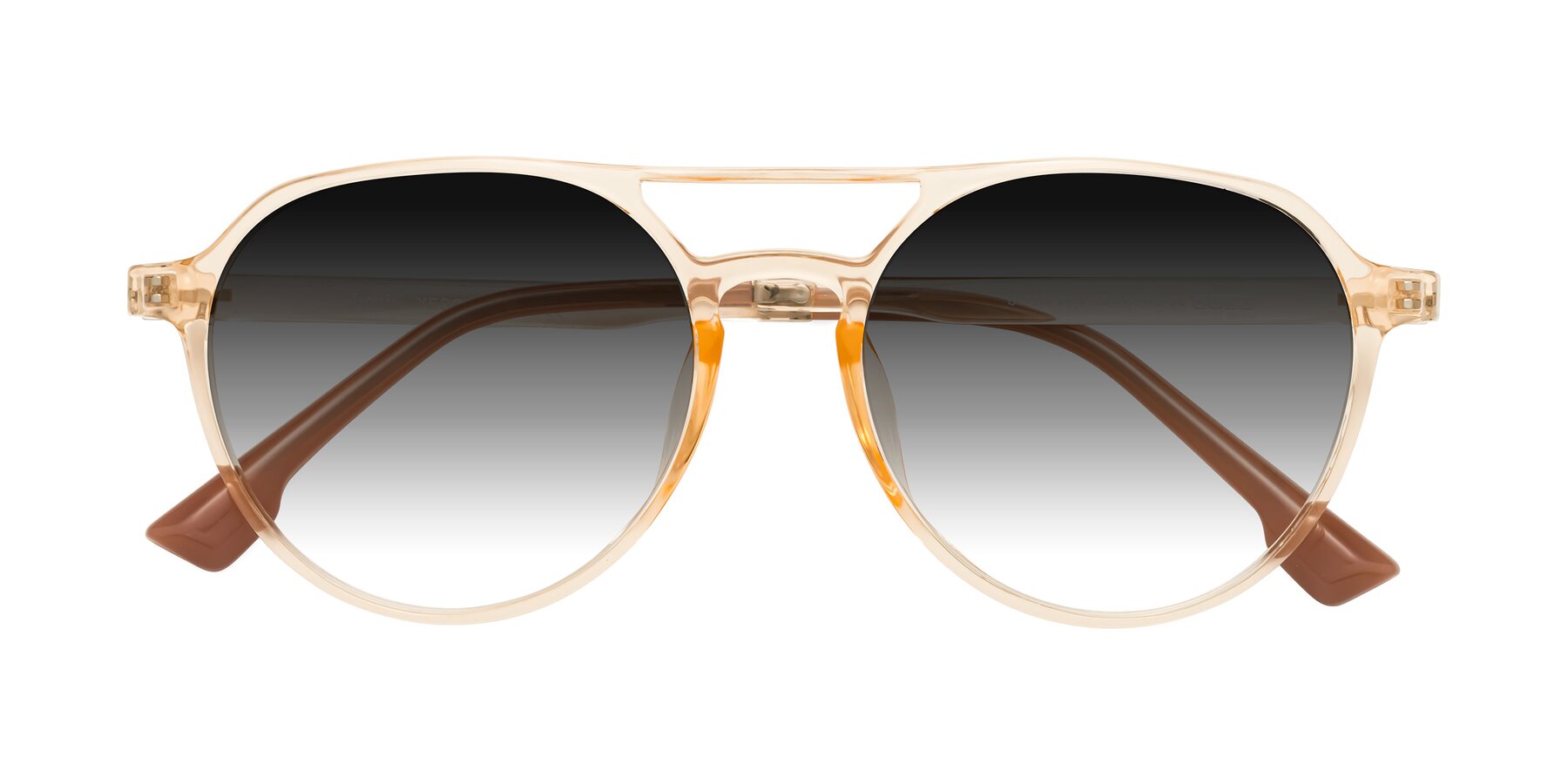Folded Front of Louis in Honey with Gray Gradient Lenses