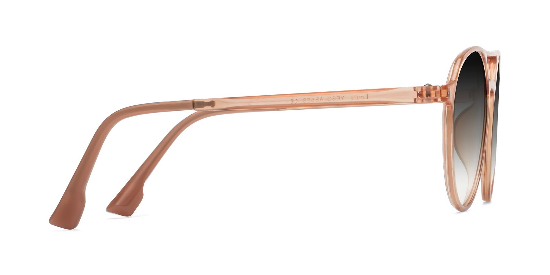 Side of Louis in Coral with Gray Gradient Lenses