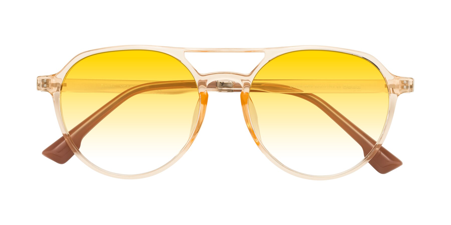 Folded Front of Louis in Honey with Yellow Gradient Lenses