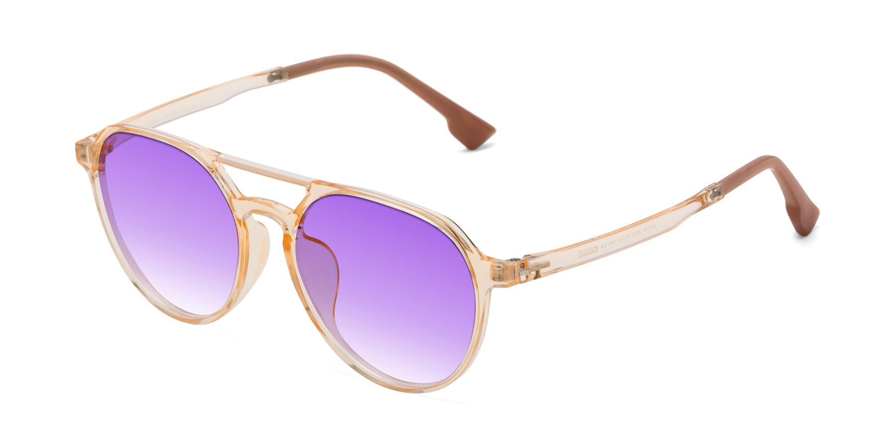 Angle of Louis in Honey with Purple Gradient Lenses