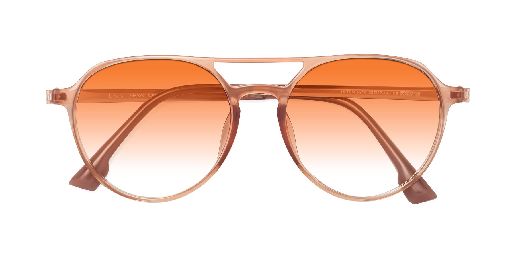 Folded Front of Louis in Coral with Orange Gradient Lenses
