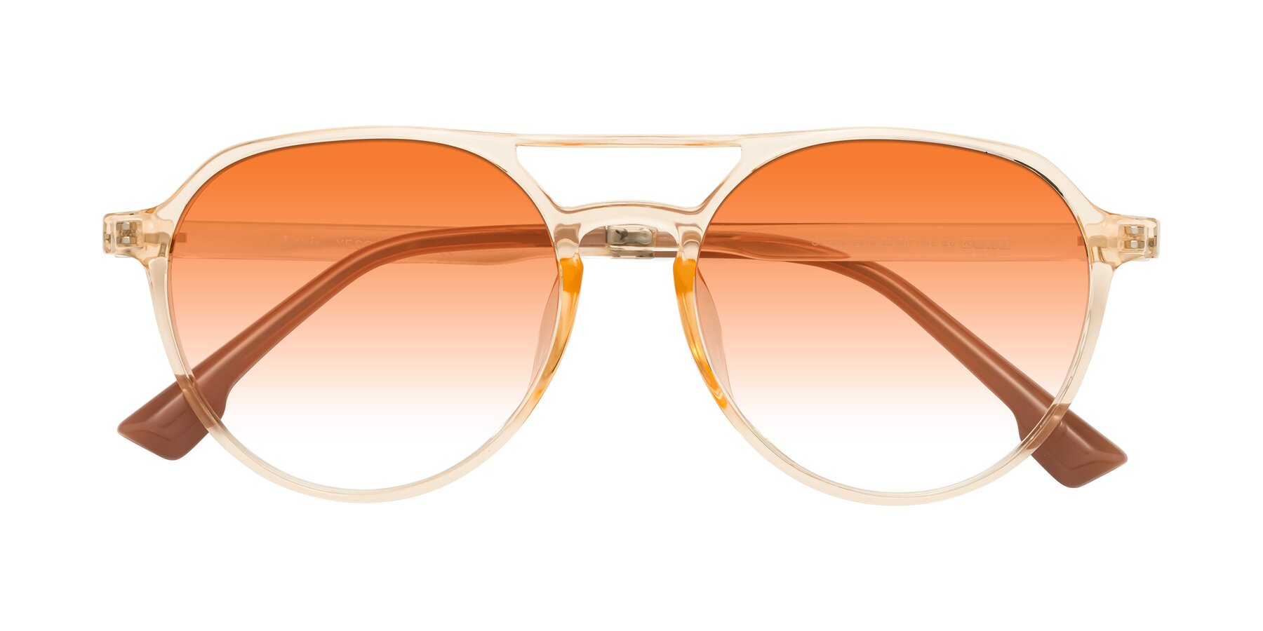 Folded Front of Louis in Honey with Orange Gradient Lenses