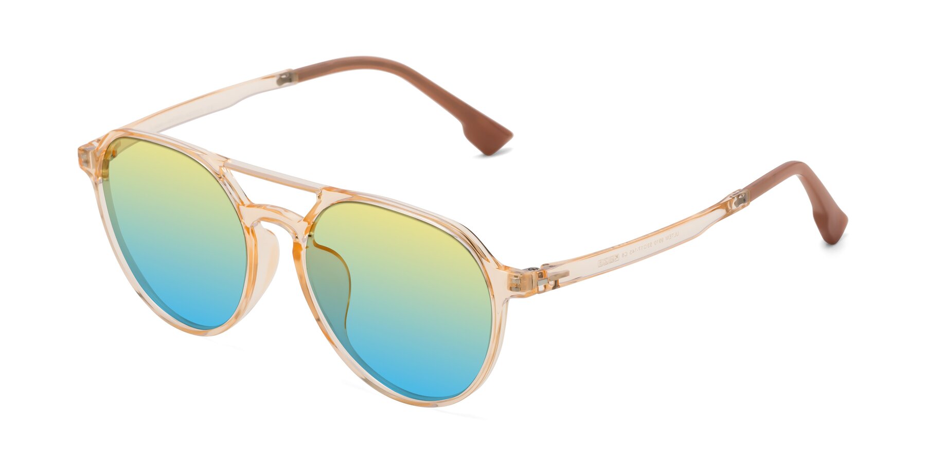 Angle of Louis in Honey with Yellow / Blue Gradient Lenses