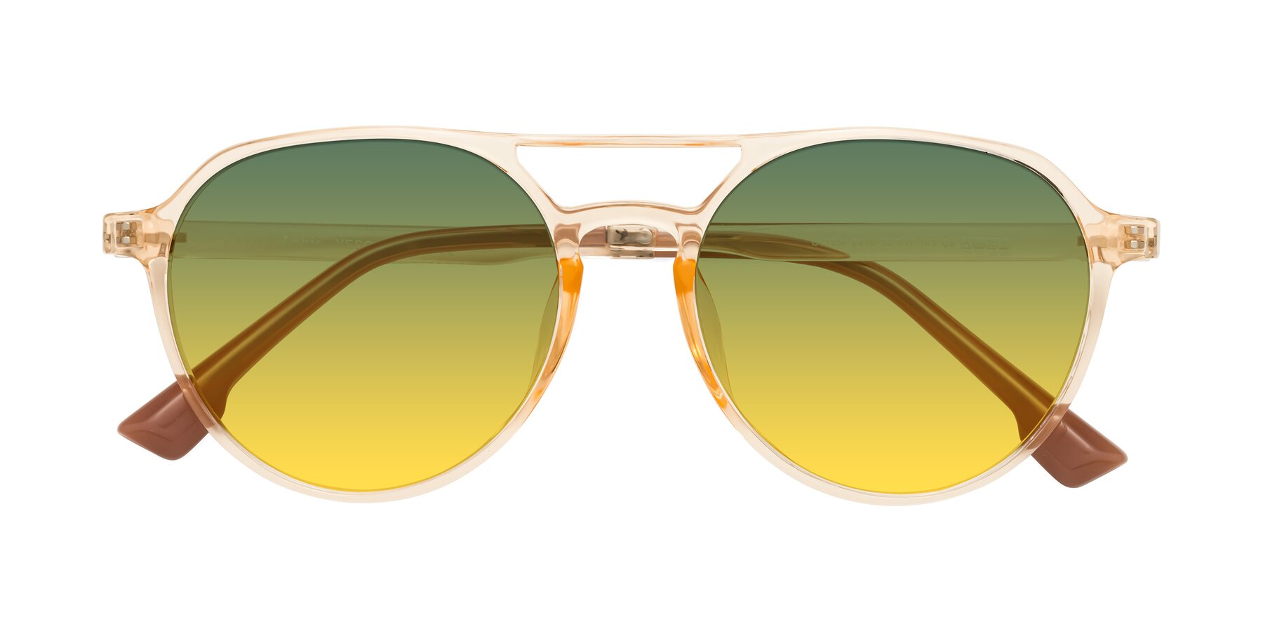 Folded Front of Louis in Honey with Green / Yellow Gradient Lenses