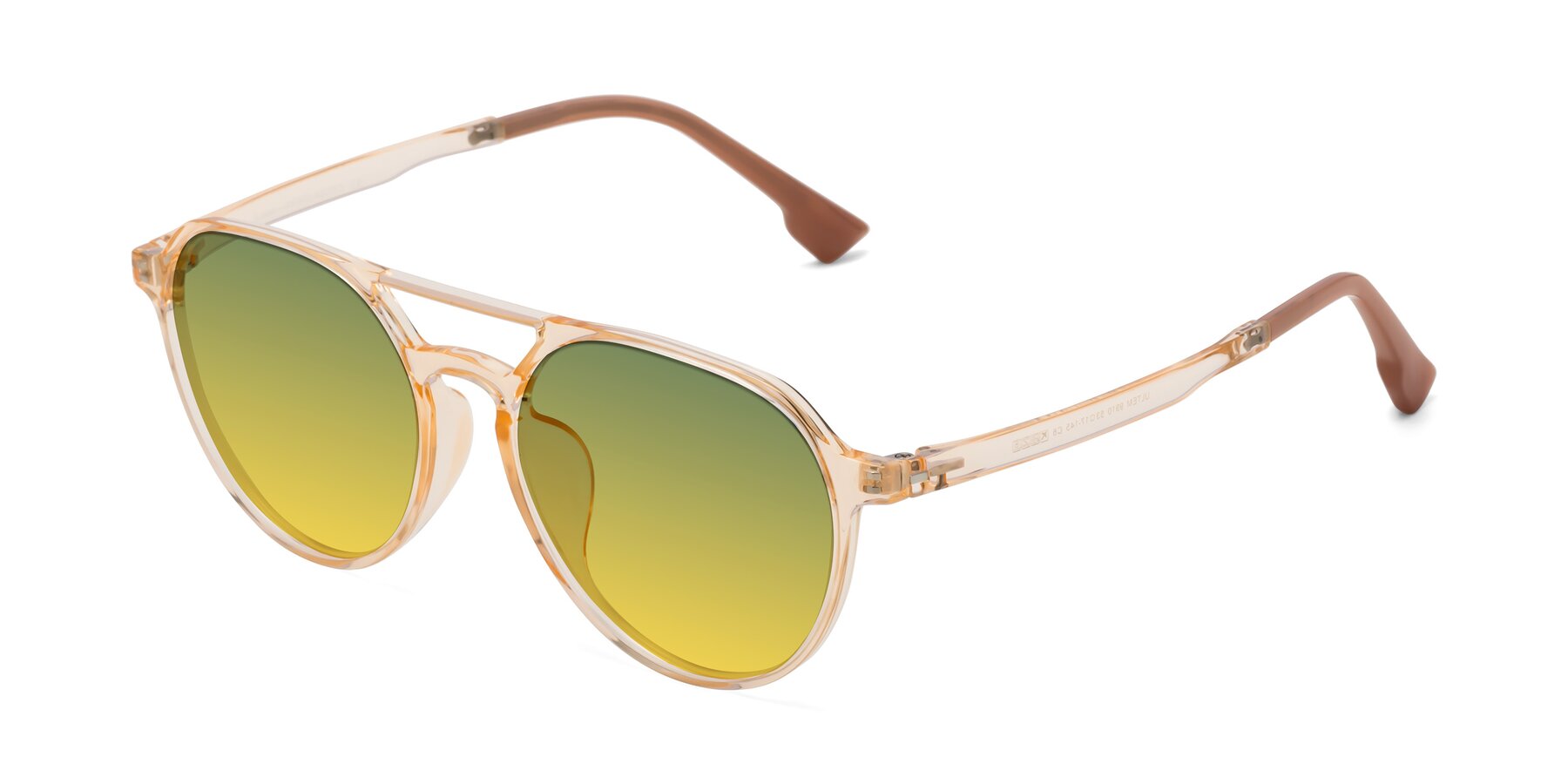 Angle of Louis in Honey with Green / Yellow Gradient Lenses