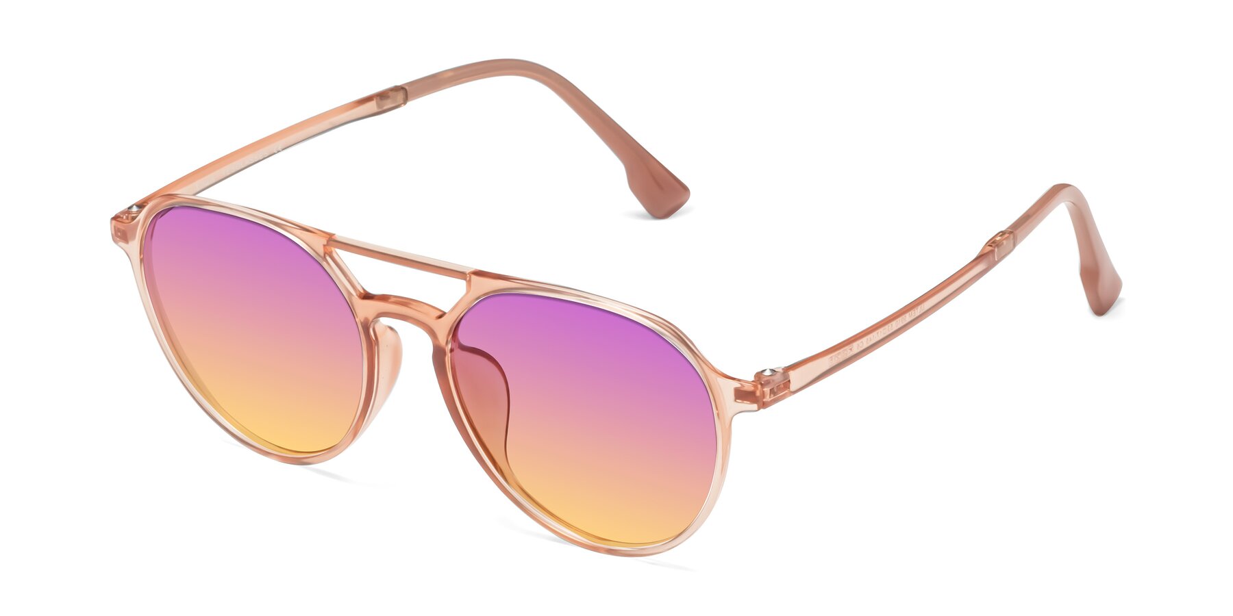 Angle of Louis in Coral with Purple / Yellow Gradient Lenses