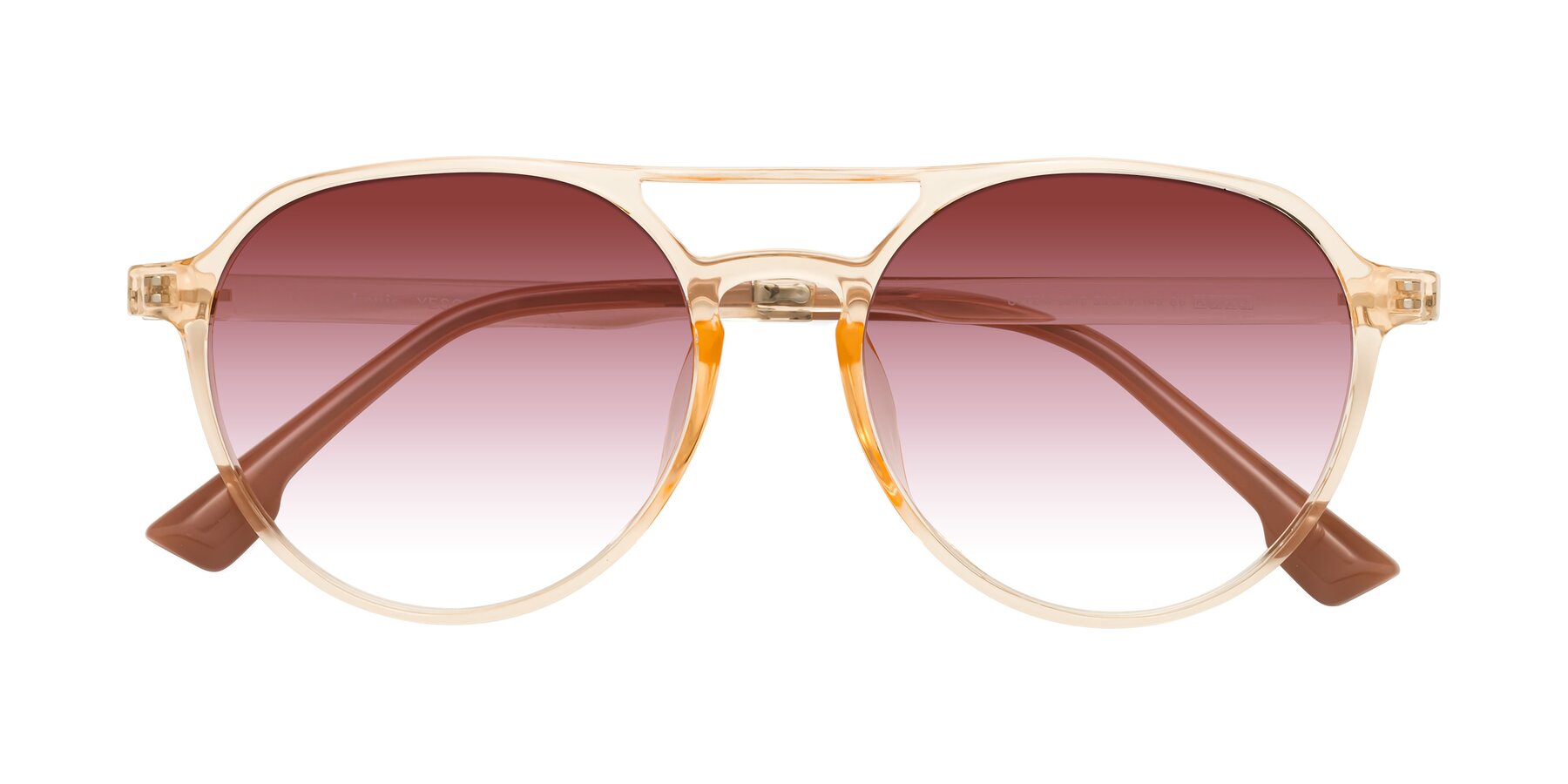 Folded Front of Louis in Honey with Garnet Gradient Lenses