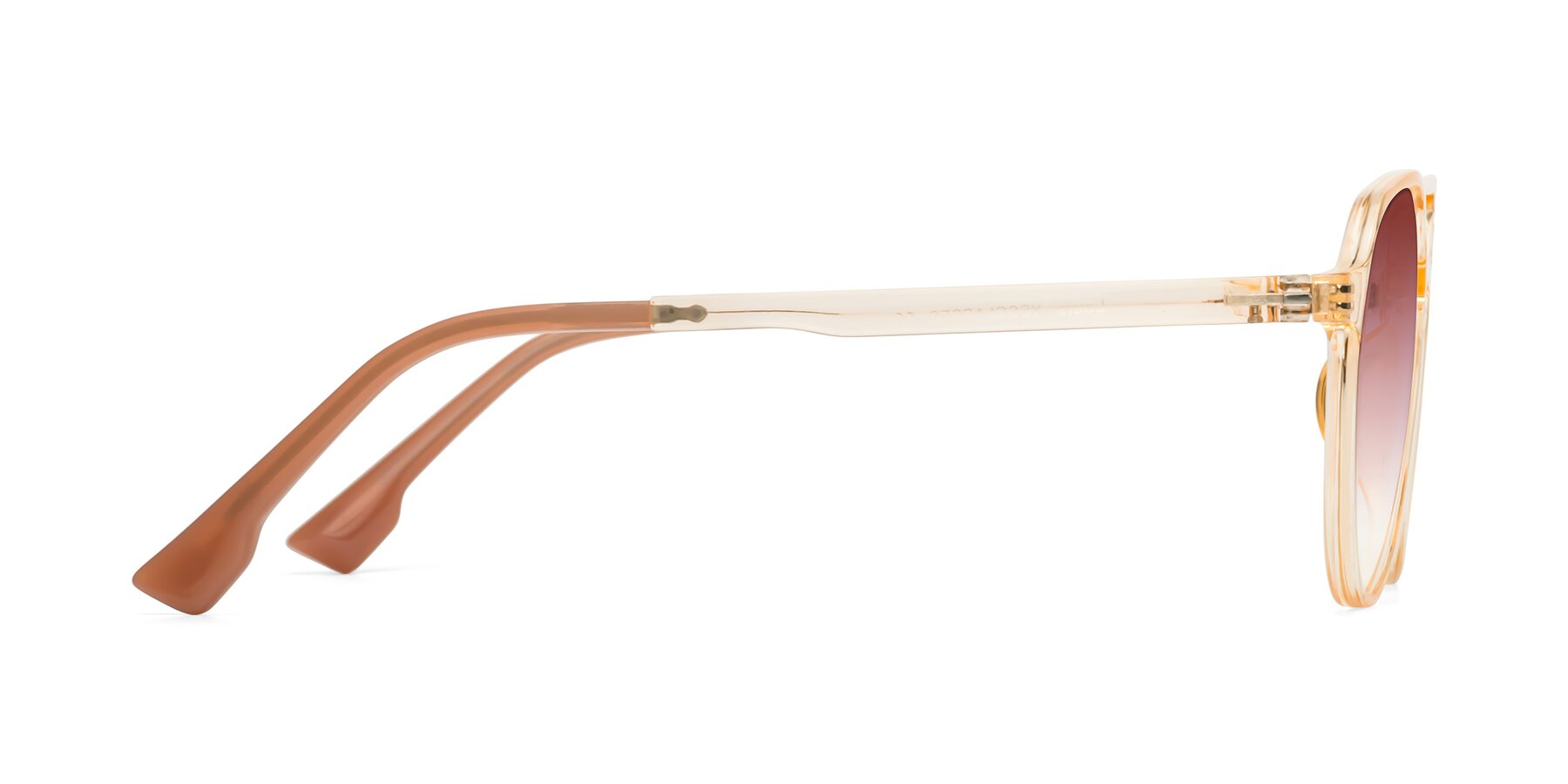 Side of Louis in Honey with Garnet Gradient Lenses