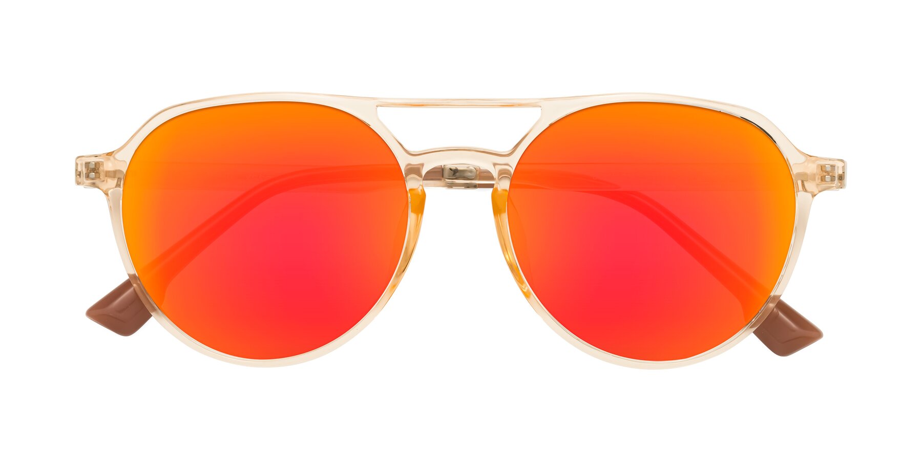 Folded Front of Louis in Honey with Red Gold Mirrored Lenses