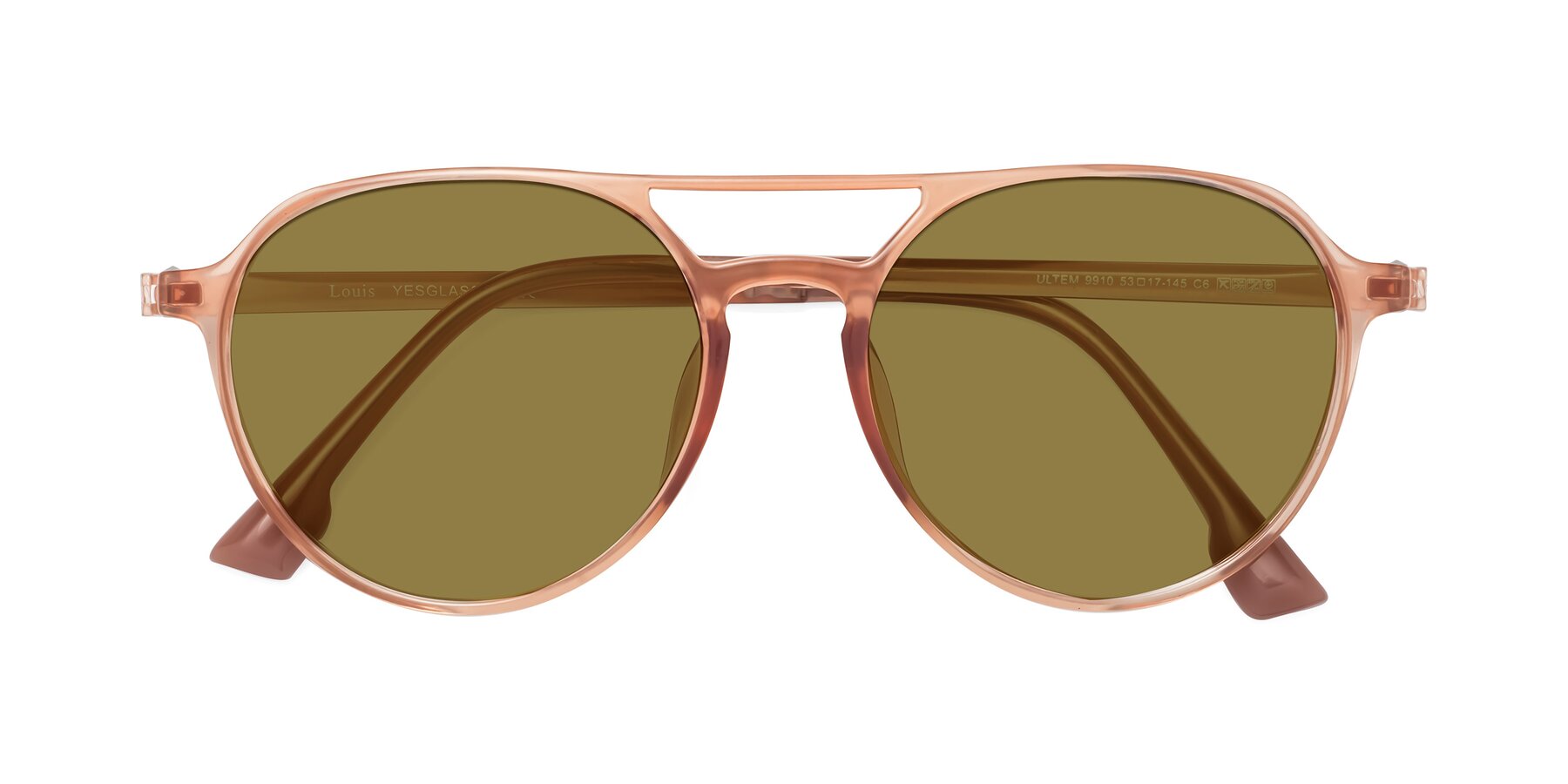 Folded Front of Louis in Coral with Brown Polarized Lenses