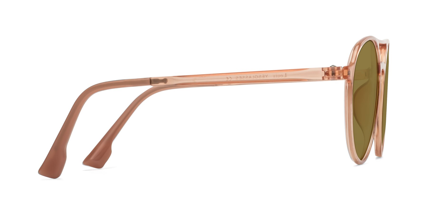 Side of Louis in Coral with Brown Polarized Lenses