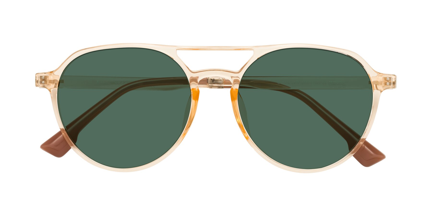 Folded Front of Louis in Honey with Green Polarized Lenses