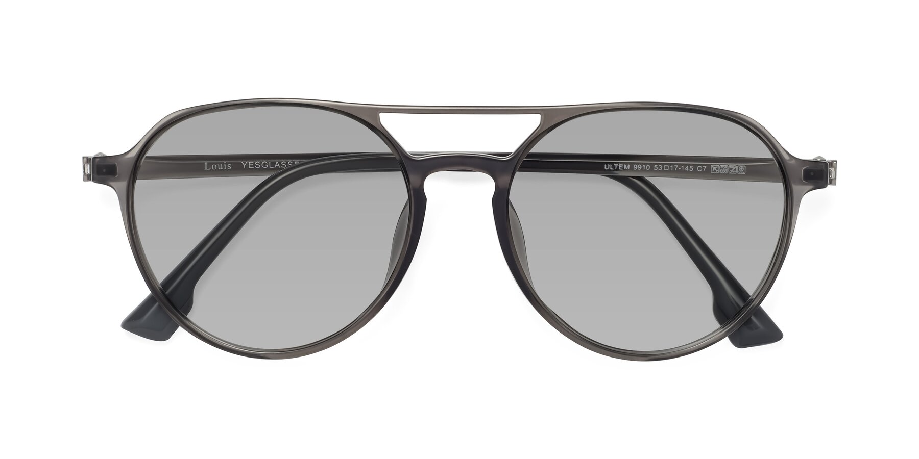 Folded Front of Louis in Gray with Light Gray Tinted Lenses