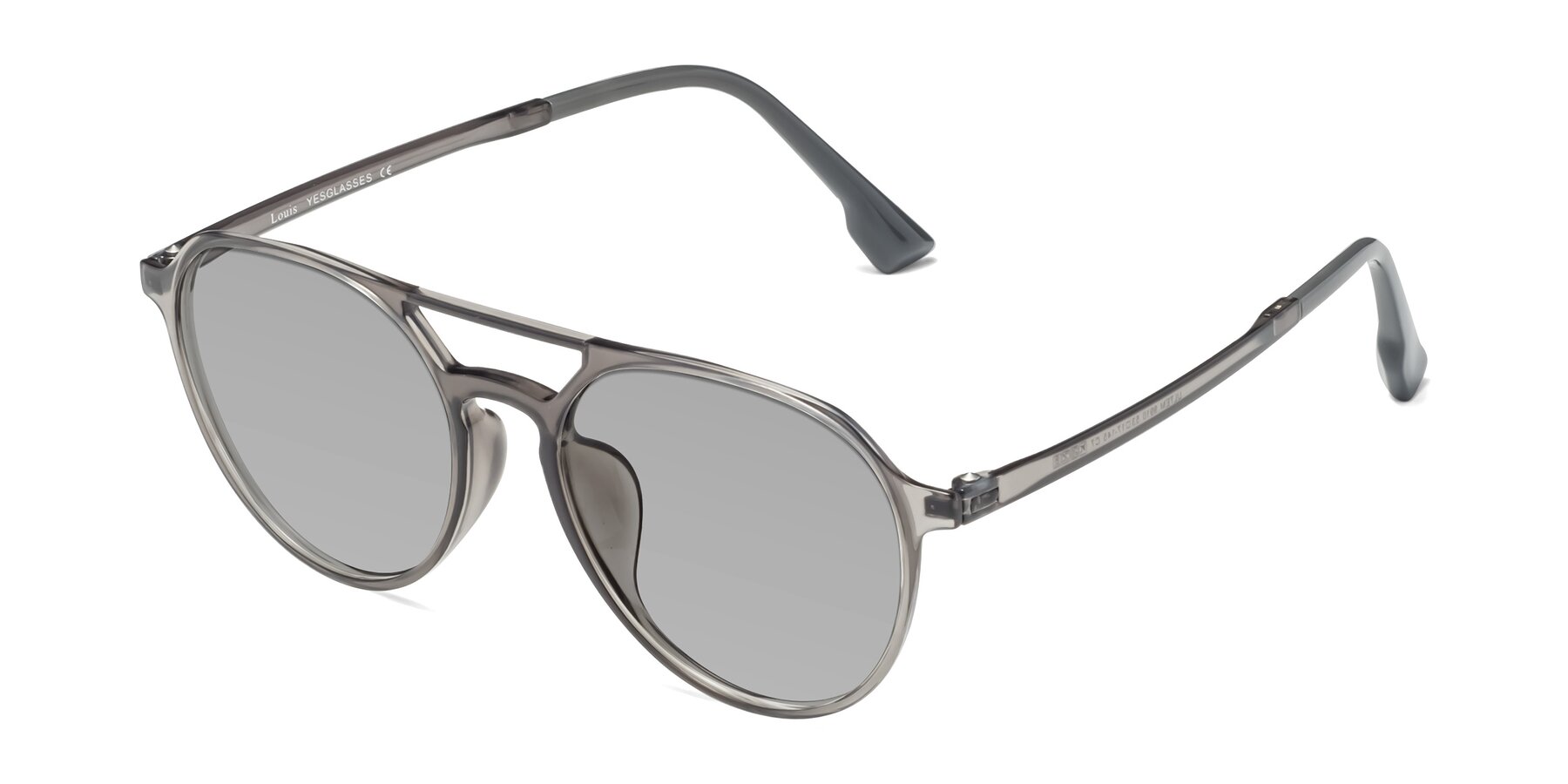 Angle of Louis in Gray with Light Gray Tinted Lenses