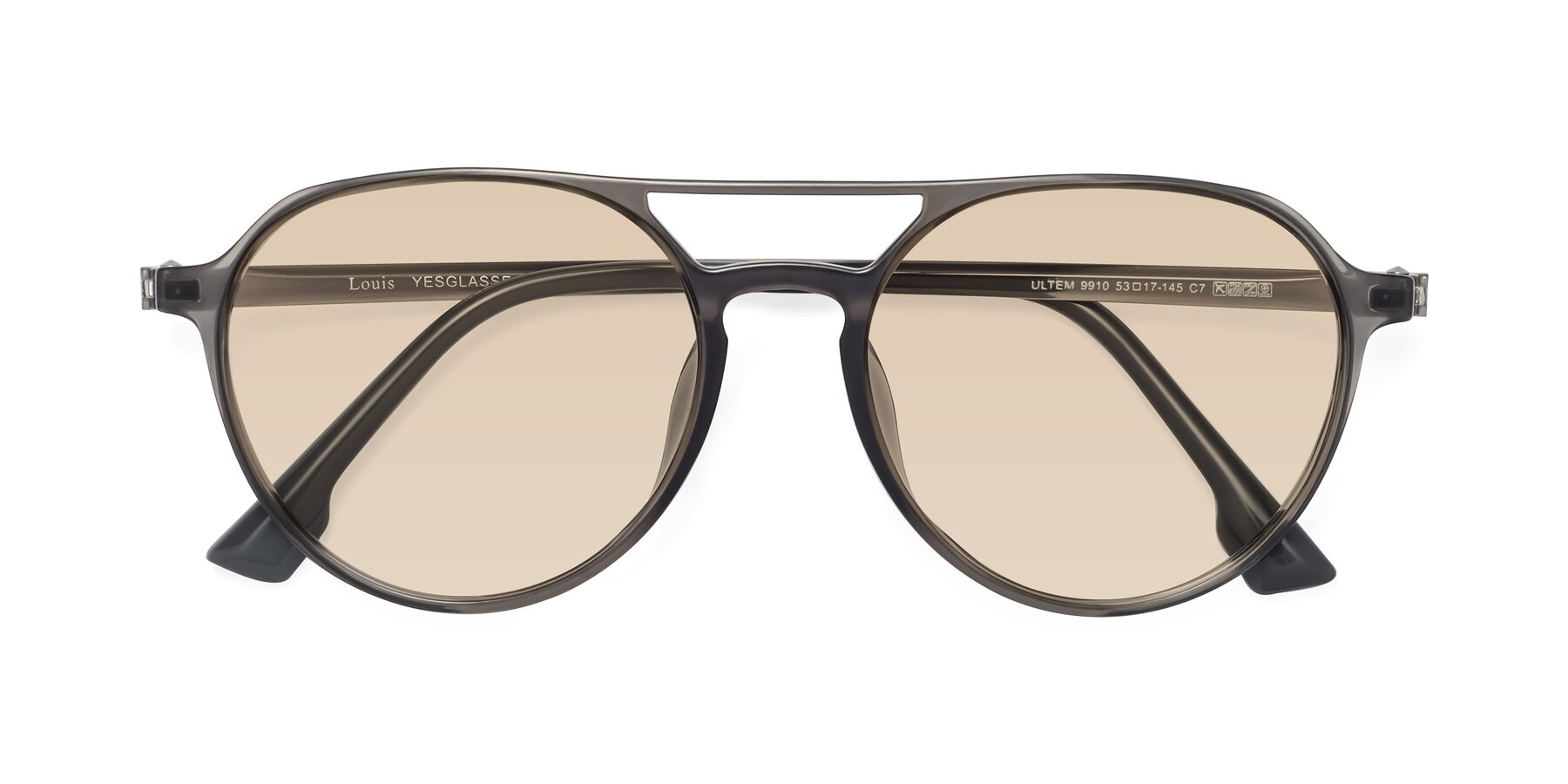 Folded Front of Louis in Gray with Light Brown Tinted Lenses