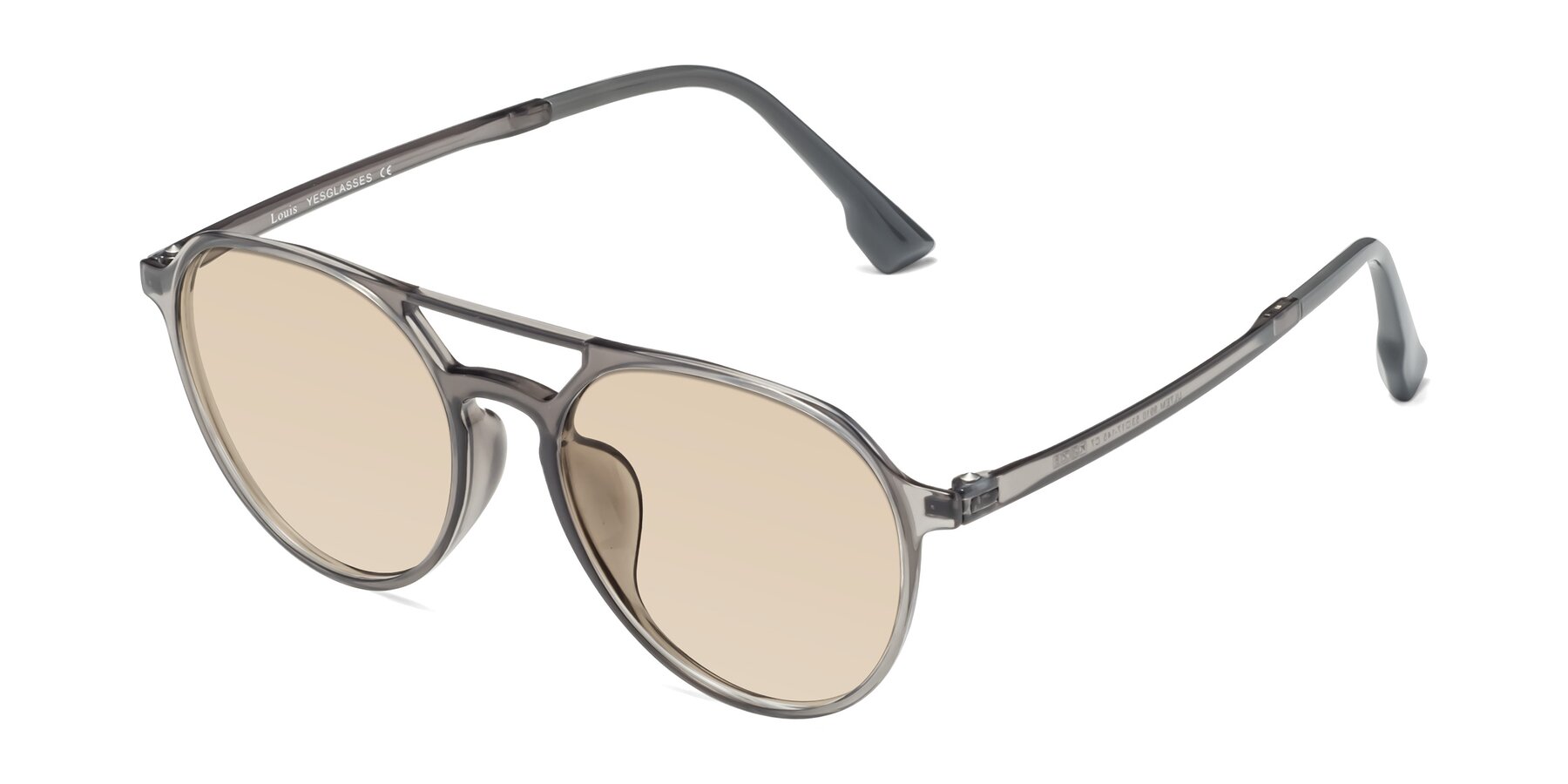 Angle of Louis in Gray with Light Brown Tinted Lenses