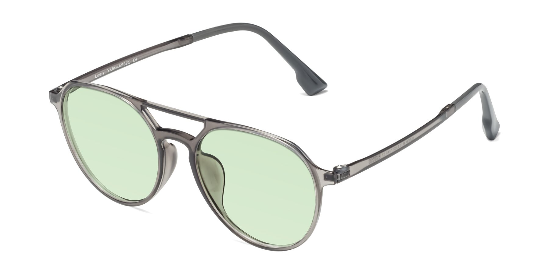 Angle of Louis in Gray with Light Green Tinted Lenses
