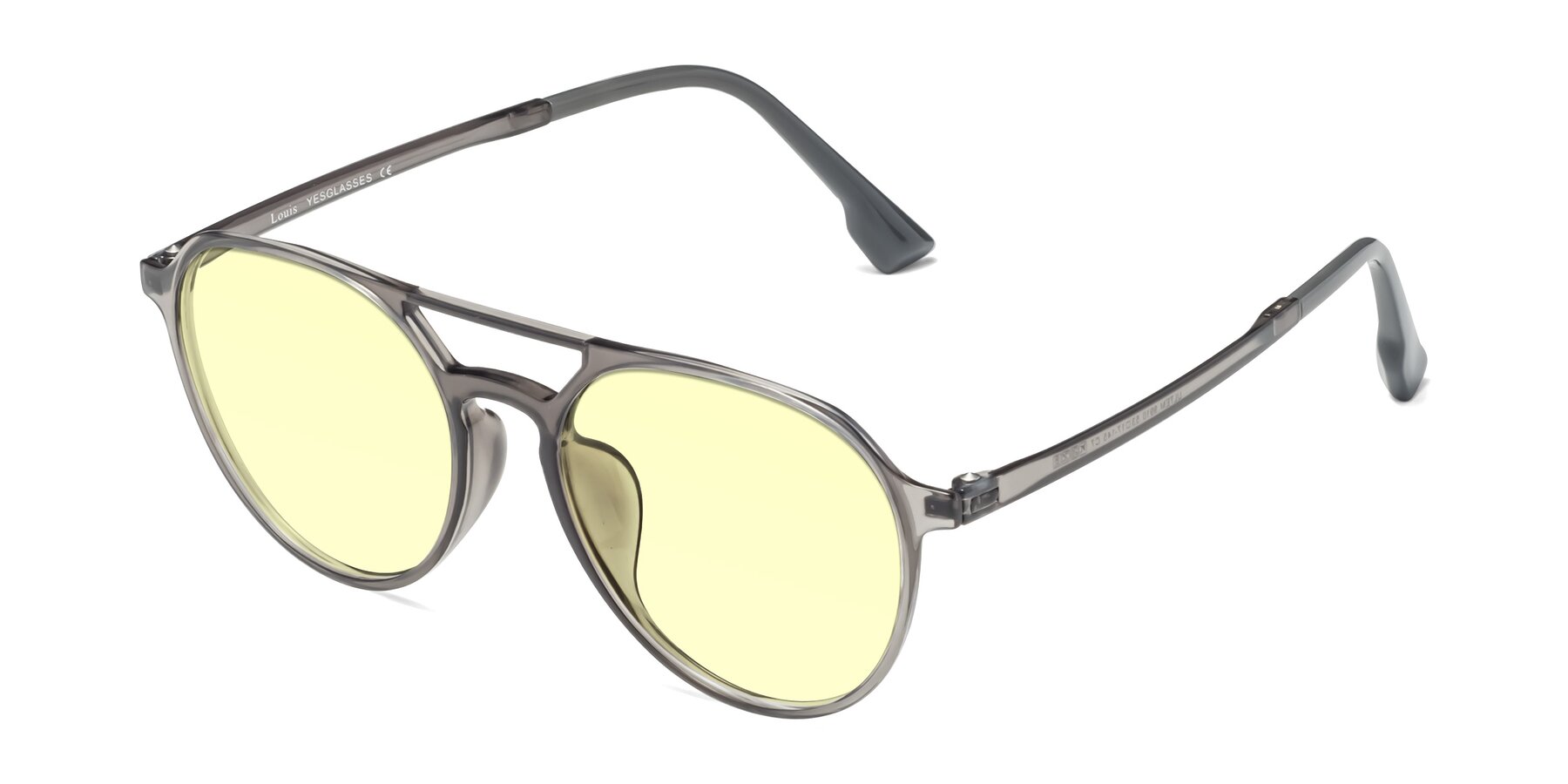 Angle of Louis in Gray with Light Yellow Tinted Lenses