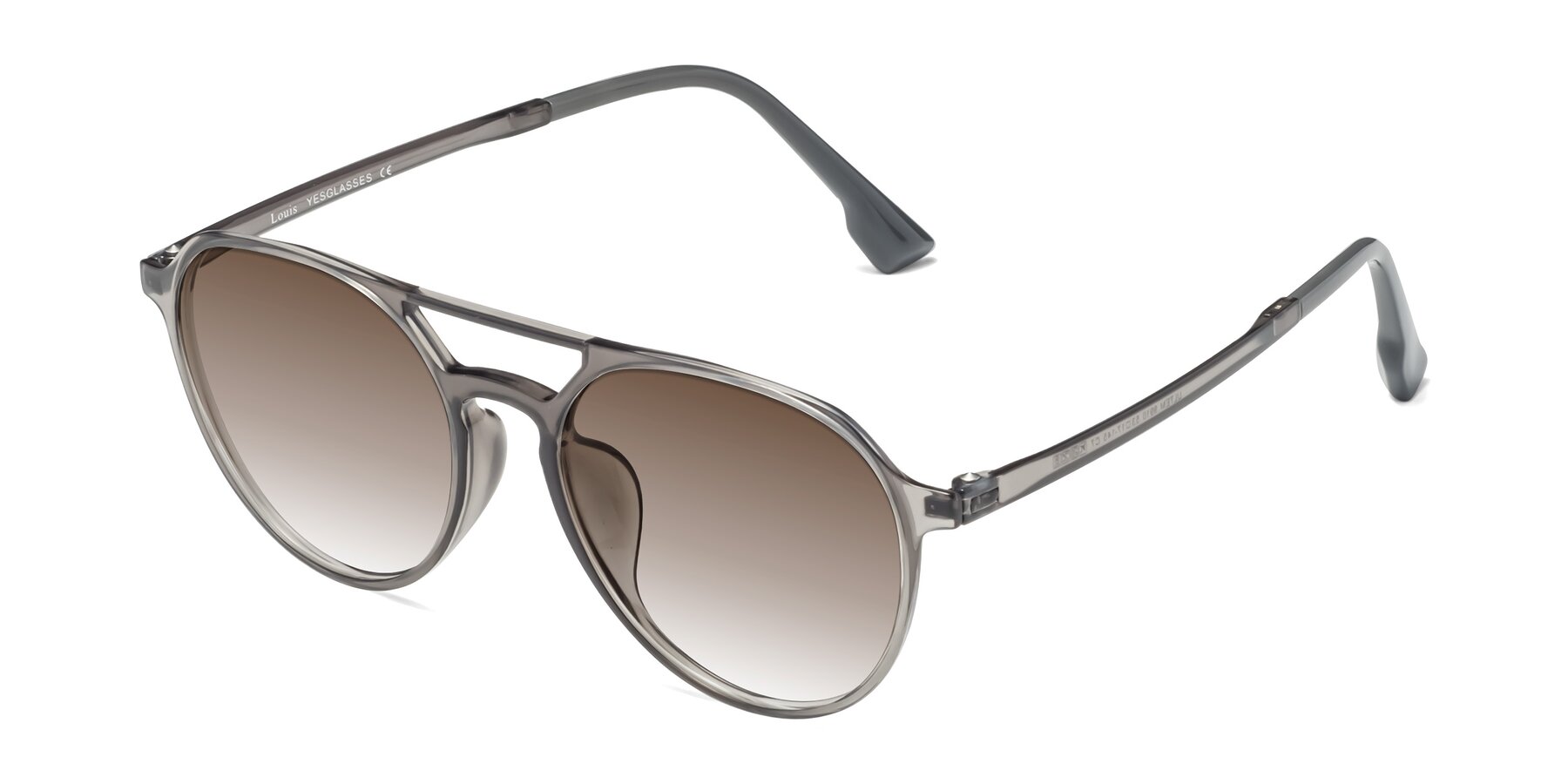 Angle of Louis in Gray with Brown Gradient Lenses