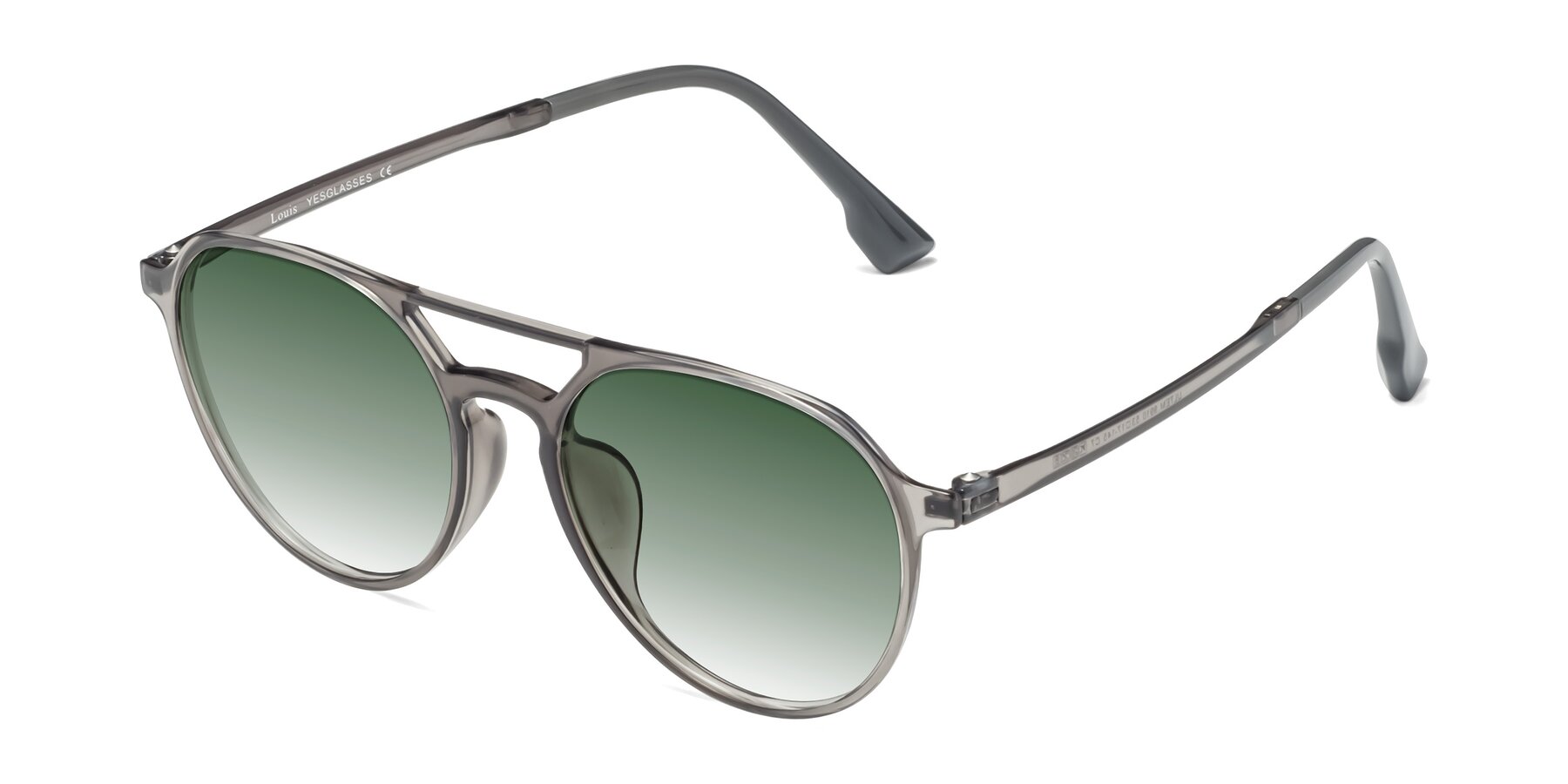 Angle of Louis in Gray with Green Gradient Lenses