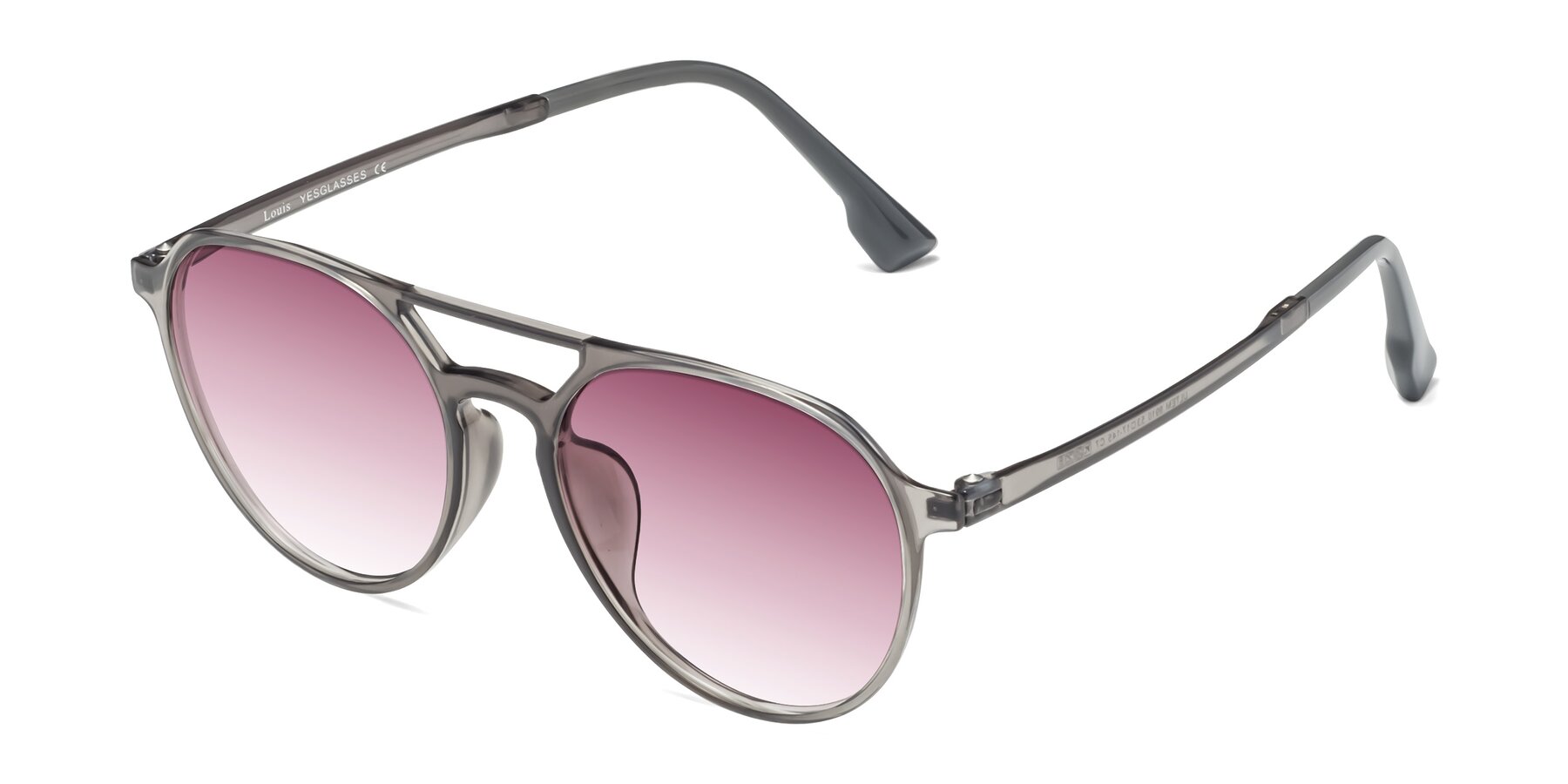 Angle of Louis in Gray with Wine Gradient Lenses