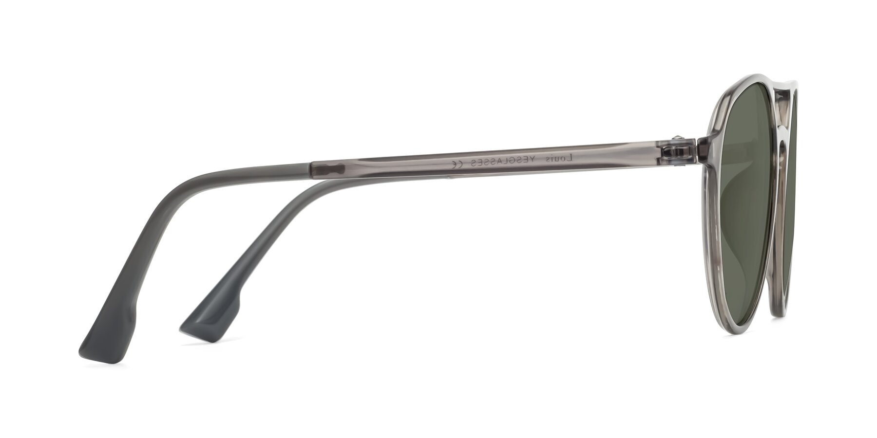 Side of Louis in Gray with Gray Polarized Lenses