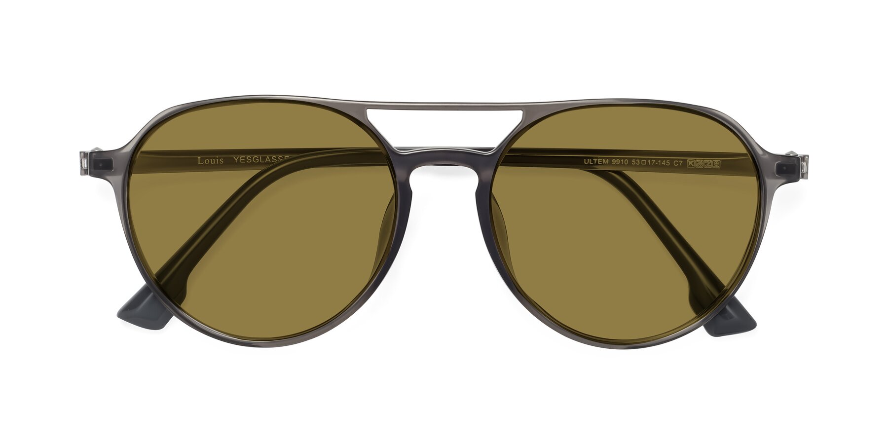 Folded Front of Louis in Gray with Brown Polarized Lenses