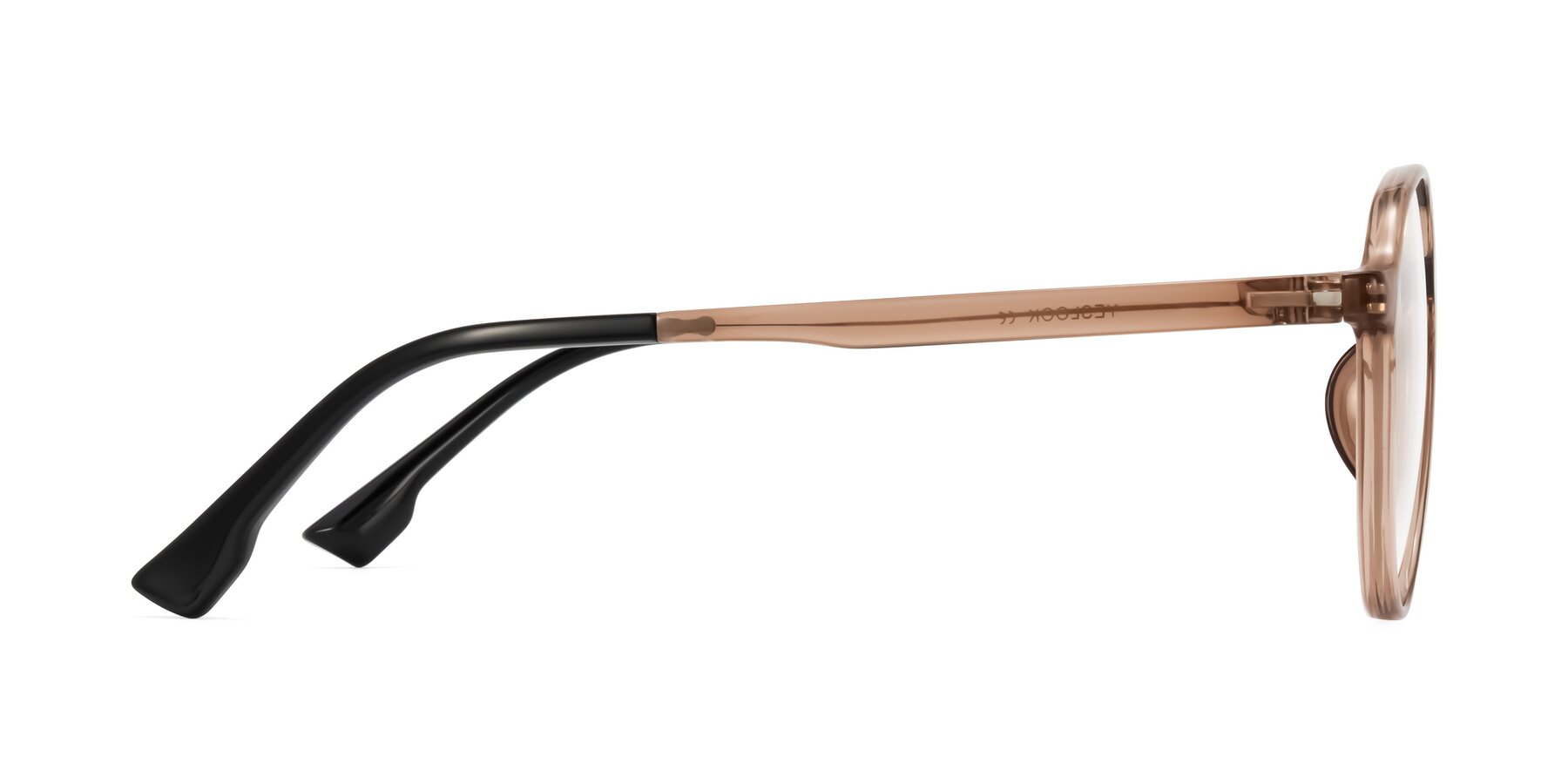 Side of Louis in Caramel Crystal with Clear Reading Eyeglass Lenses