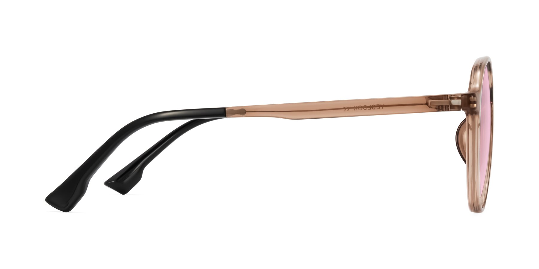 Side of Louis in Caramel Crystal with Light Pink Tinted Lenses