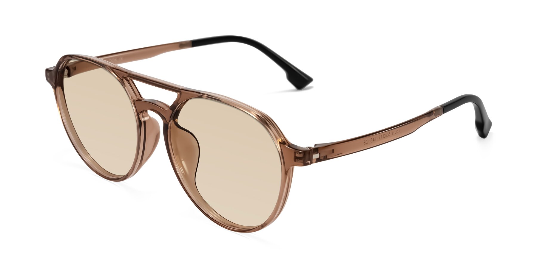 Angle of Louis in Caramel Crystal with Light Brown Tinted Lenses