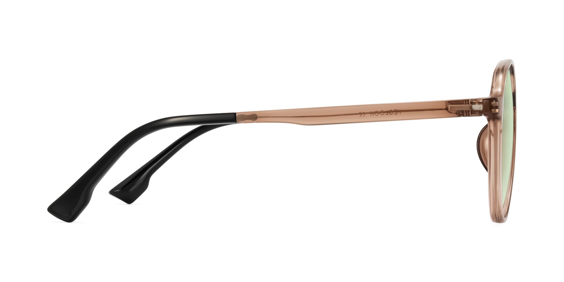 Side of Louis in Caramel Crystal with Light Green Tinted Lenses