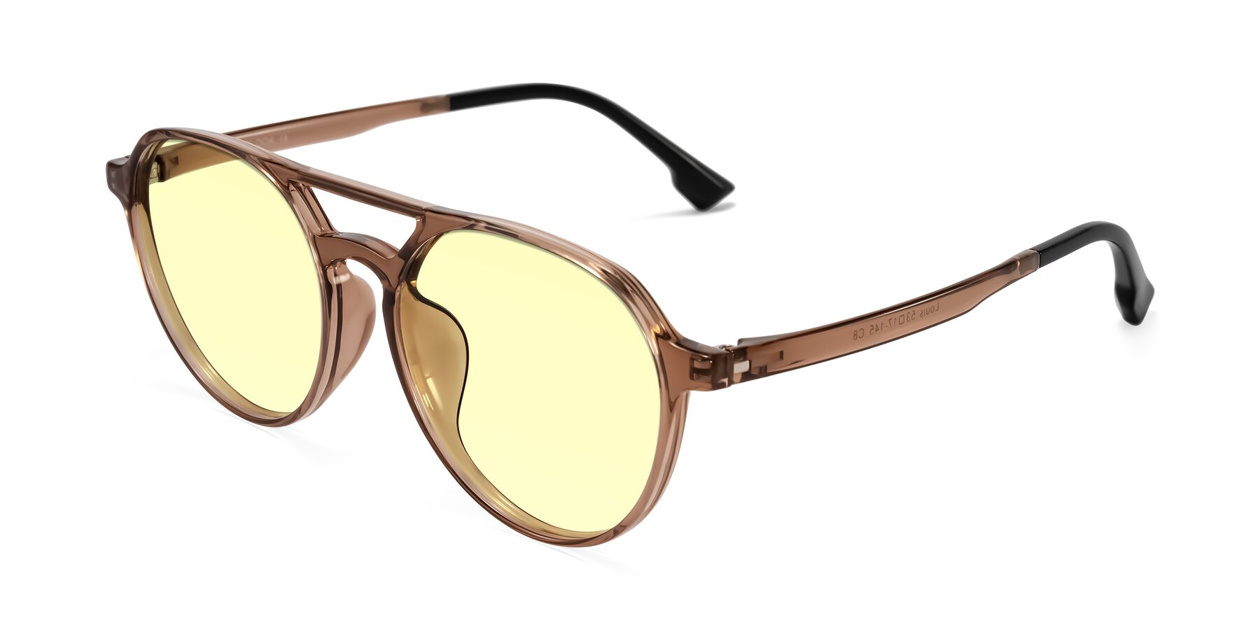 Angle of Louis in Caramel Crystal with Light Yellow Tinted Lenses