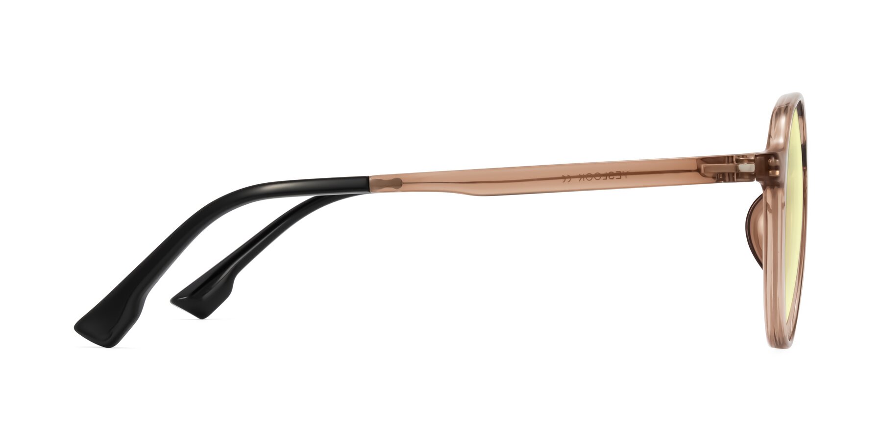 Side of Louis in Caramel Crystal with Light Yellow Tinted Lenses