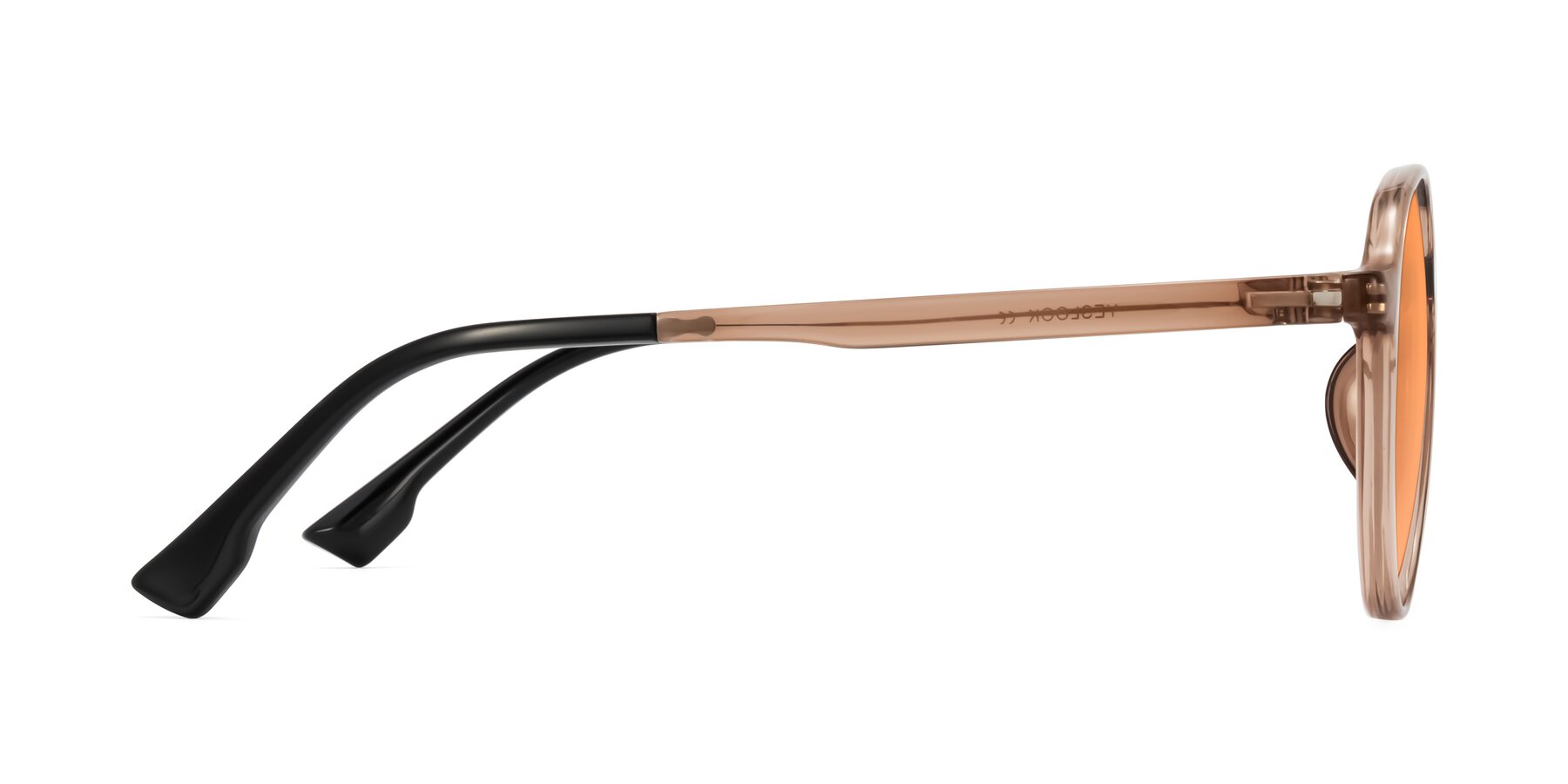 Side of Louis in Caramel Crystal with Medium Orange Tinted Lenses