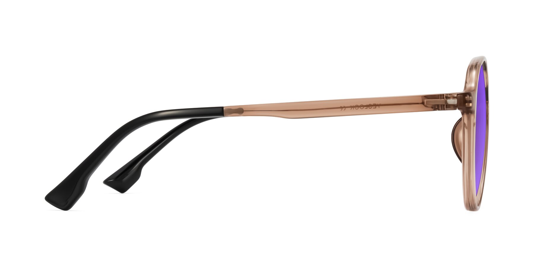 Side of Louis in Caramel Crystal with Purple Tinted Lenses