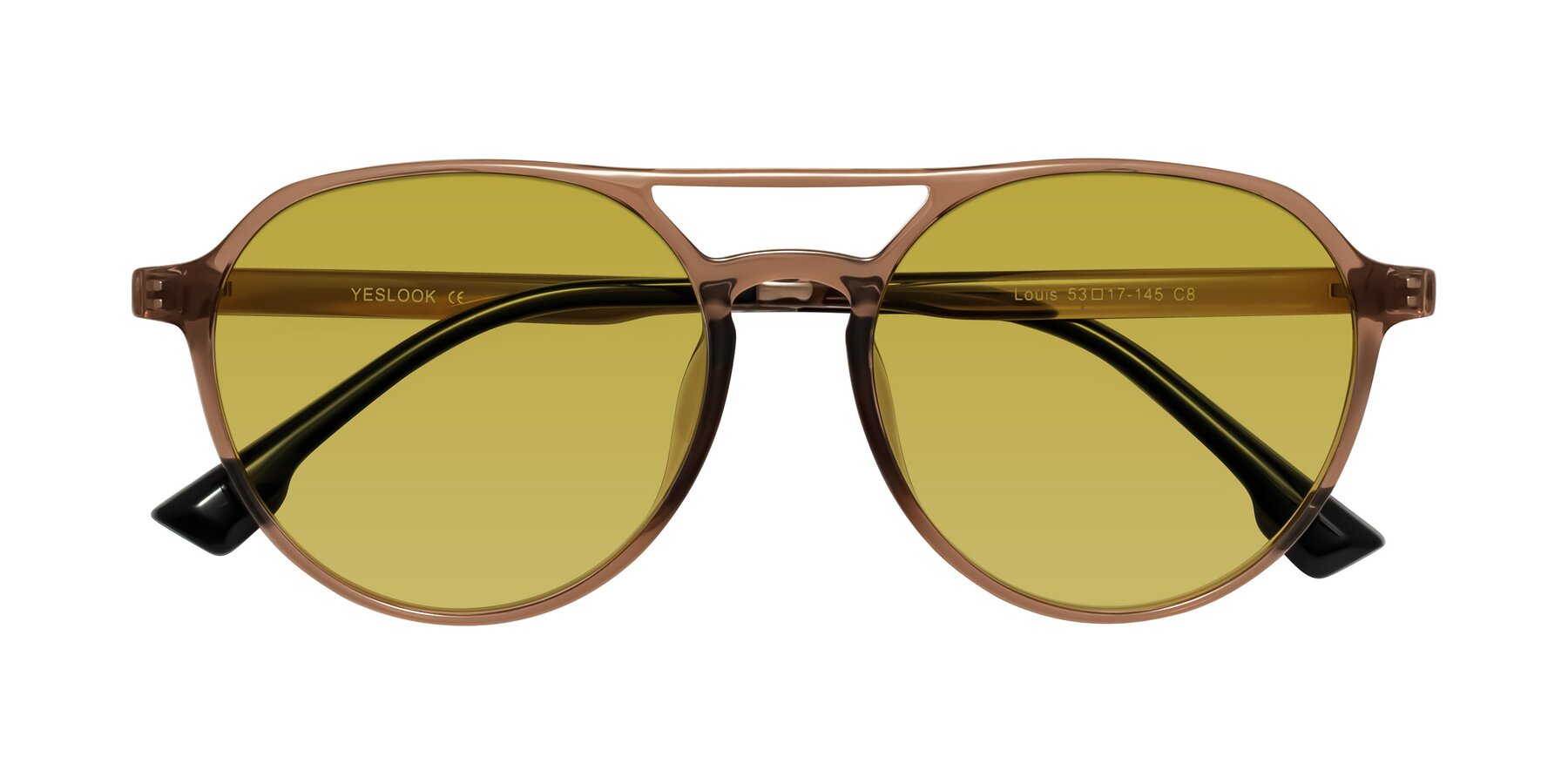 Folded Front of Louis in Caramel Crystal with Champagne Tinted Lenses