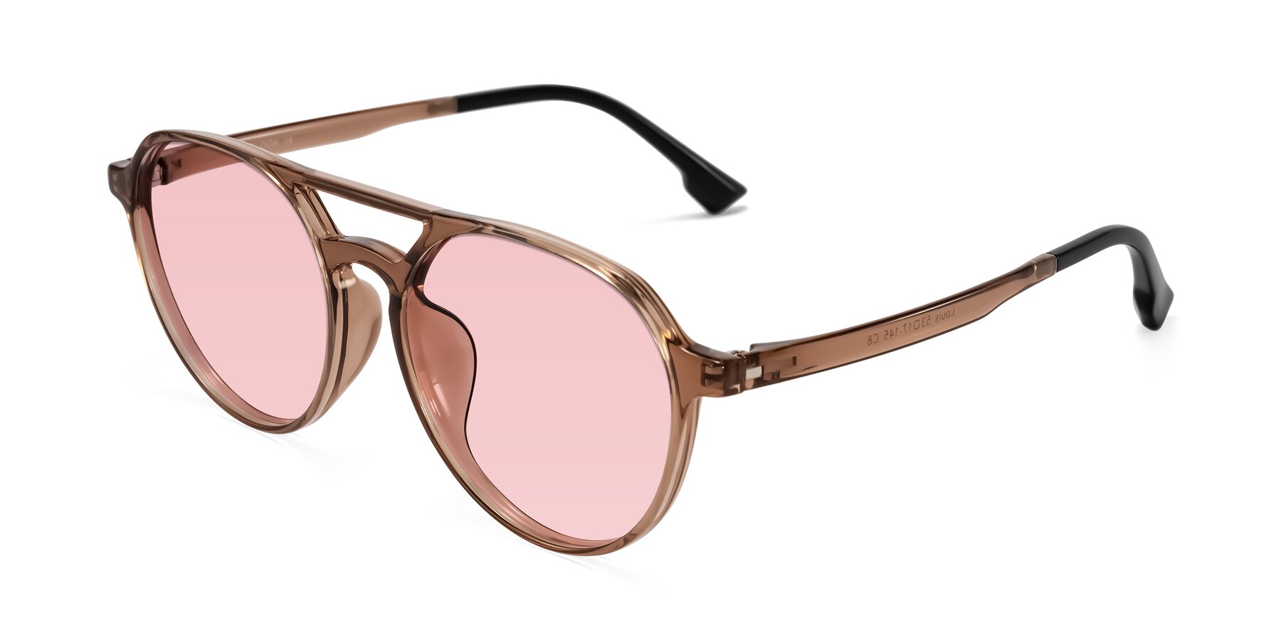 Angle of Louis in Caramel Crystal with Light Garnet Tinted Lenses