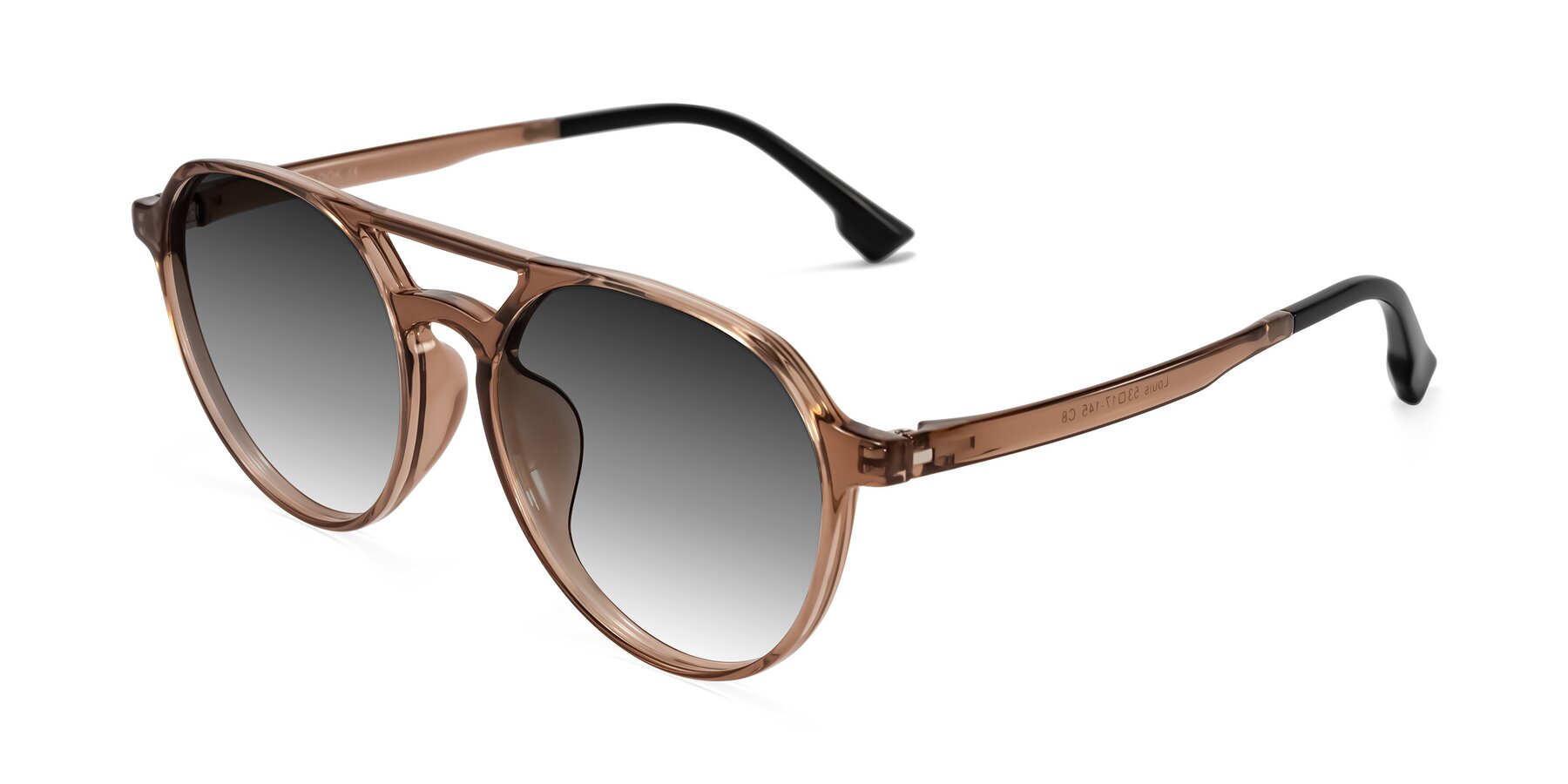 Angle of Louis in Caramel Crystal with Gray Gradient Lenses