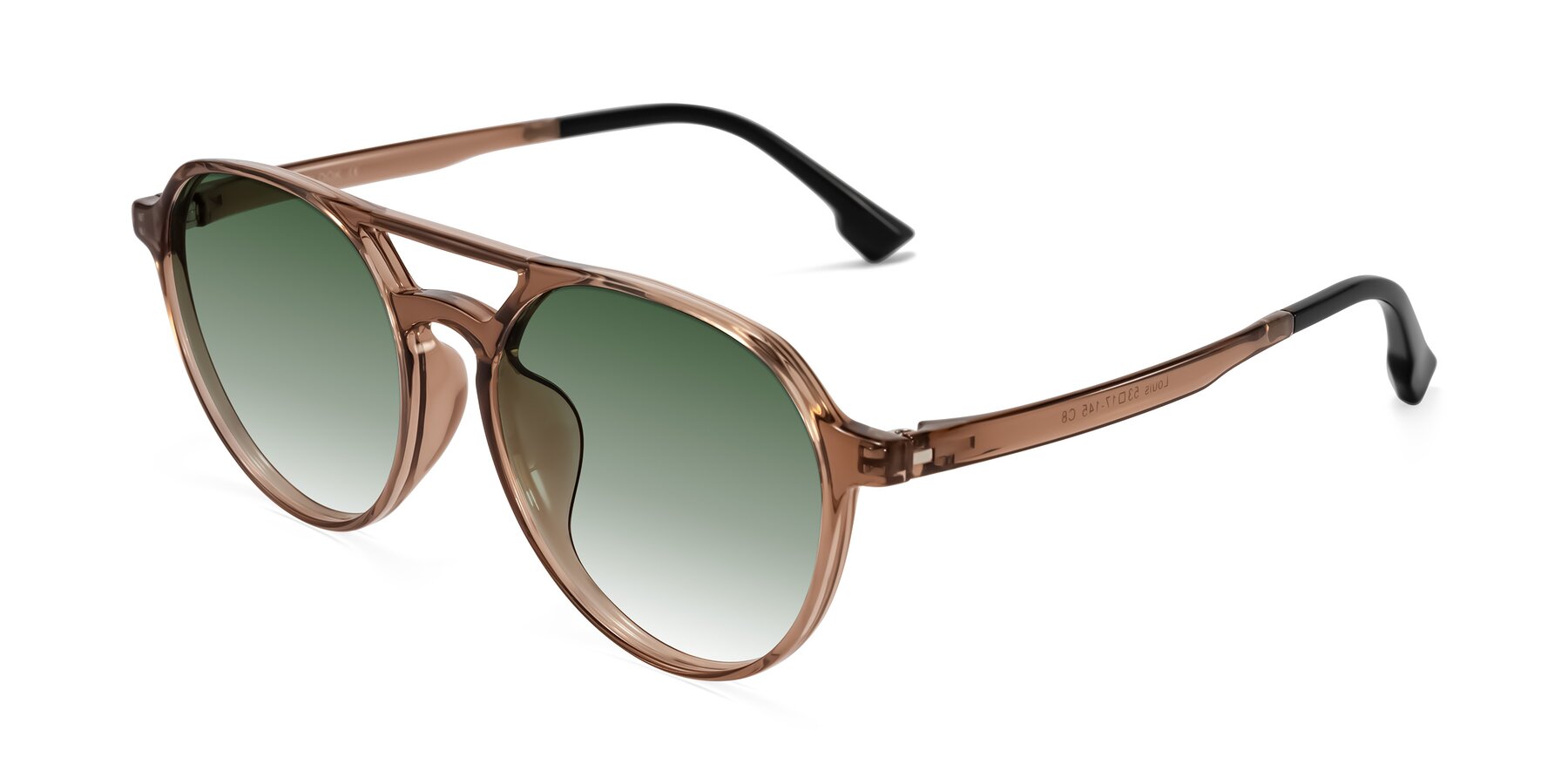Angle of Louis in Caramel Crystal with Green Gradient Lenses