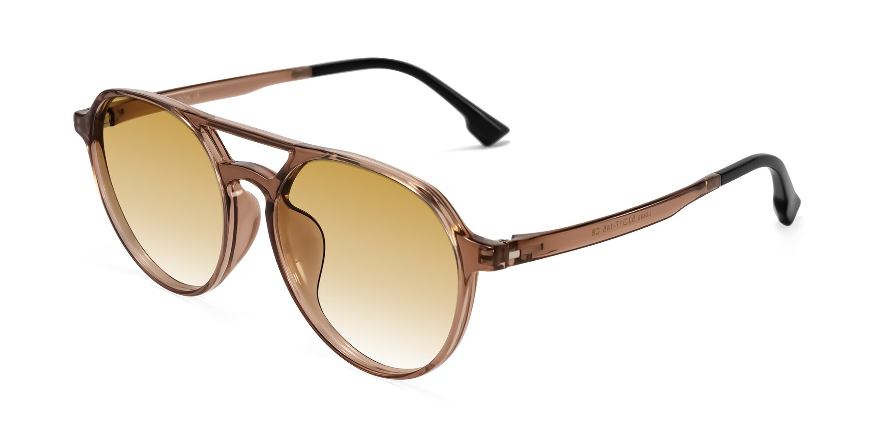 Angle of Louis in Caramel Crystal with Champagne Gradient Lenses