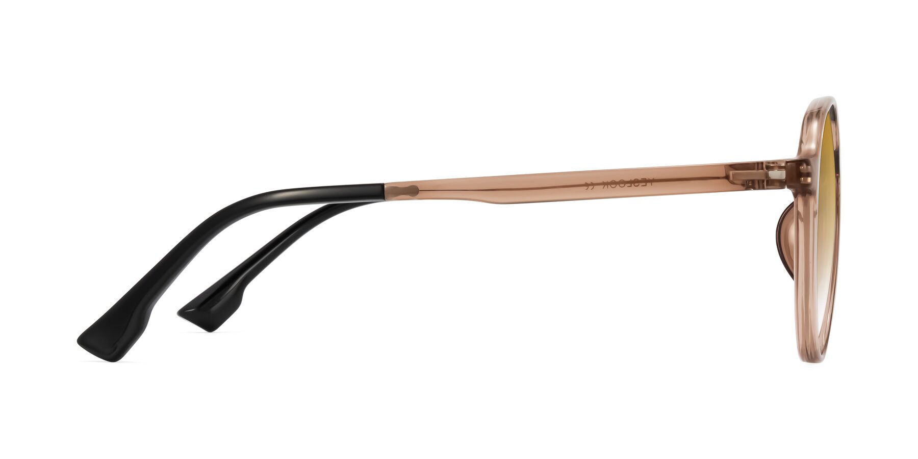 Side of Louis in Caramel Crystal with Champagne Gradient Lenses