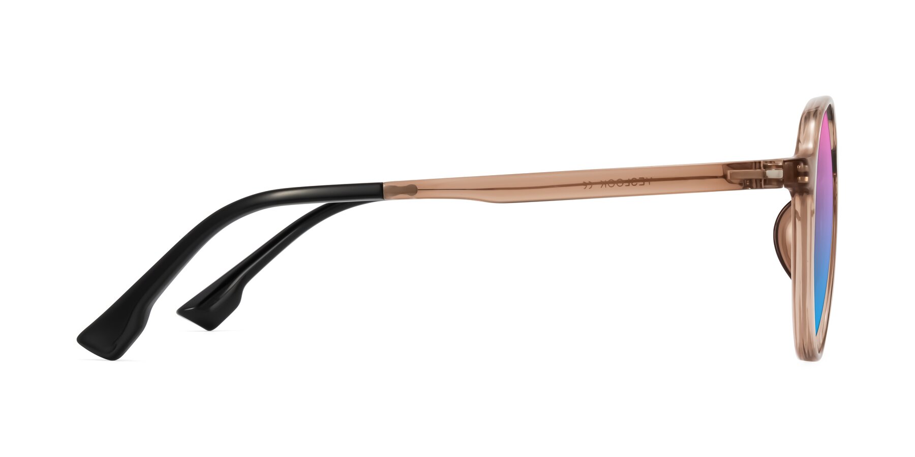 Side of Louis in Caramel Crystal with Pink / Blue Gradient Lenses