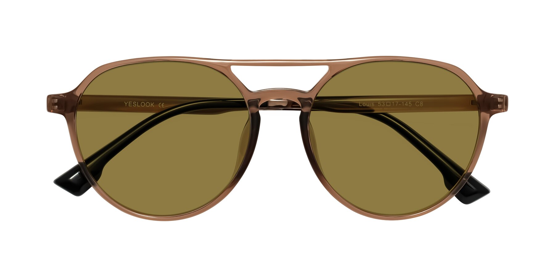 Folded Front of Louis in Caramel Crystal with Brown Polarized Lenses